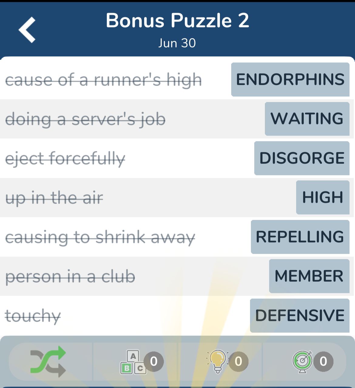 7 Little Words June 30 2024 Bonus 2