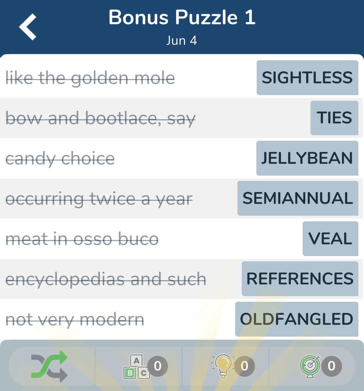 7 Little Words June 4 2024 Bonus 1