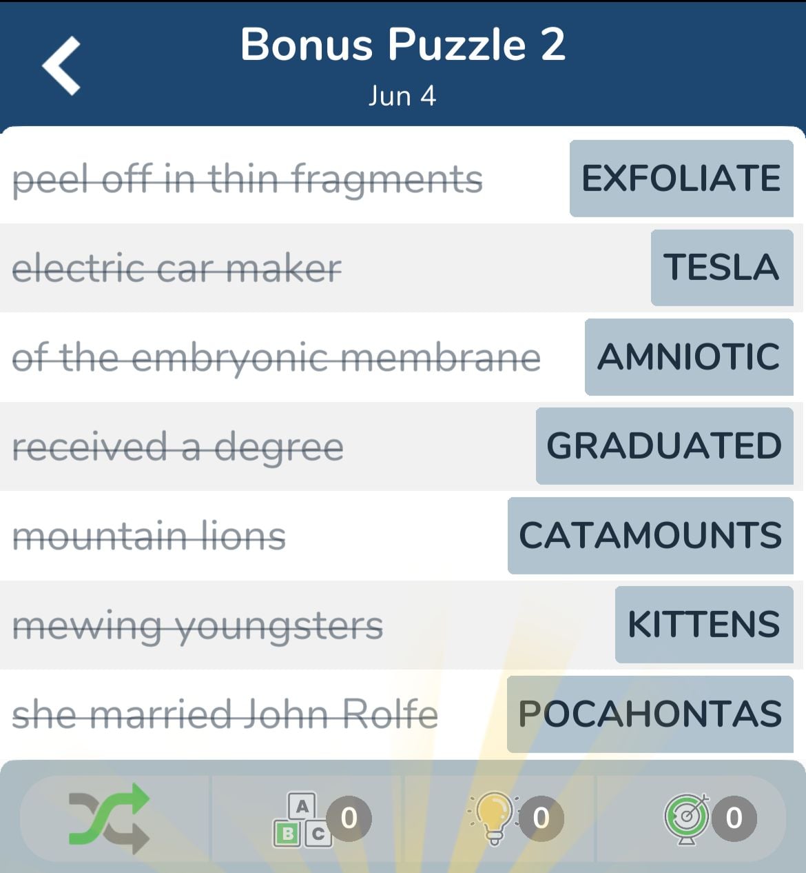 7 Little Words June 4 2024 Bonus 2