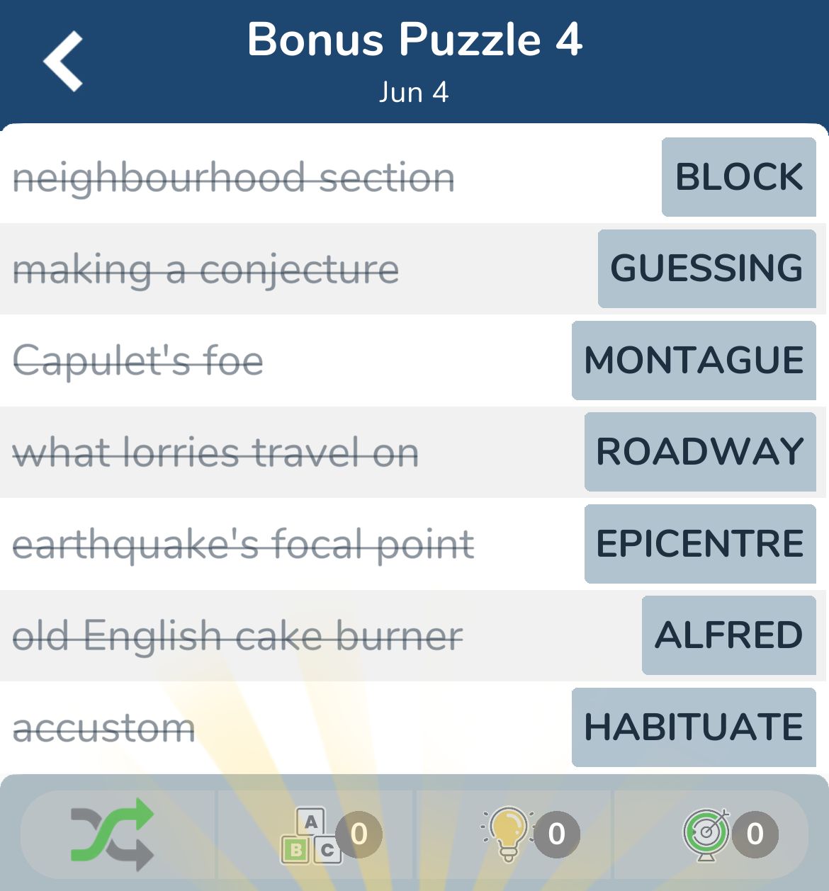 7 Little Words June 4 2024 Bonus 4