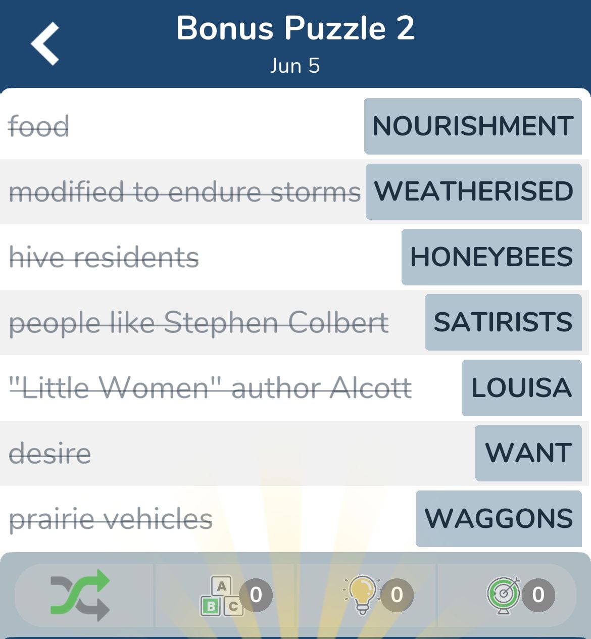 7 Little Words June 5 2024 Bonus 2