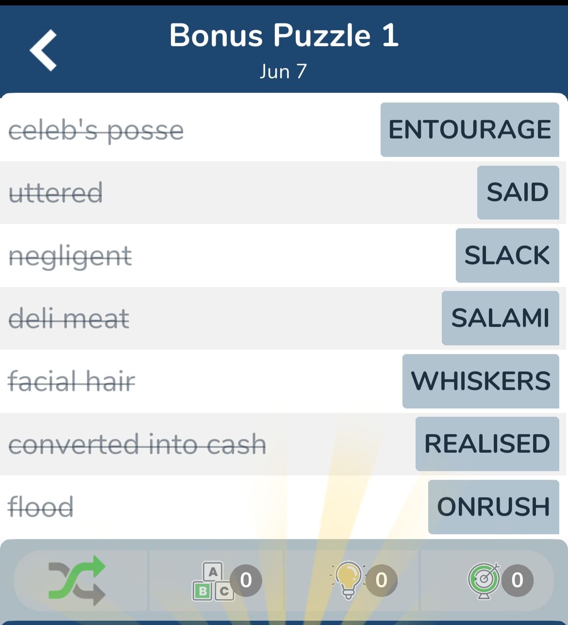 7 Little Words June 7 2024 Bonus 1