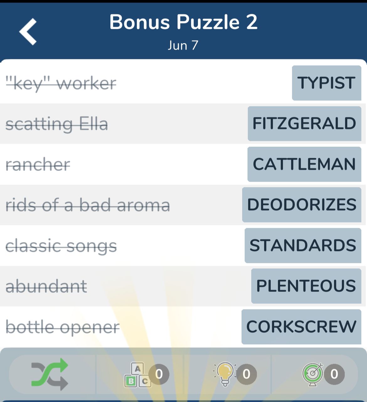 7 Little Words June 7 2024 Bonus 2