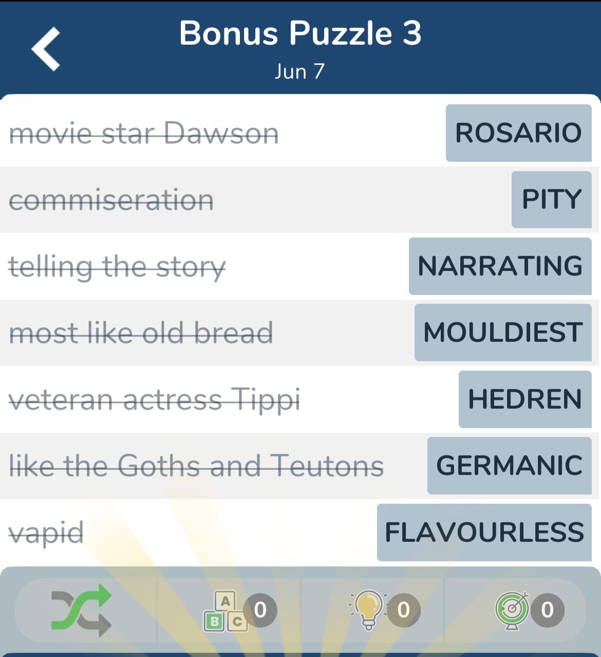 7 Little Words June 7 2024 Bonus 3