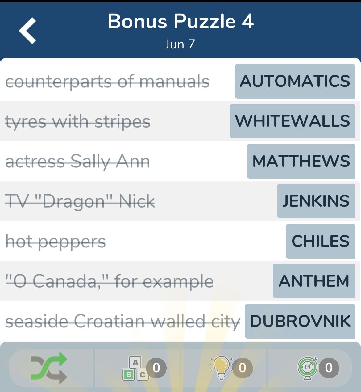 7 Little Words June 7 2024 Bonus 4