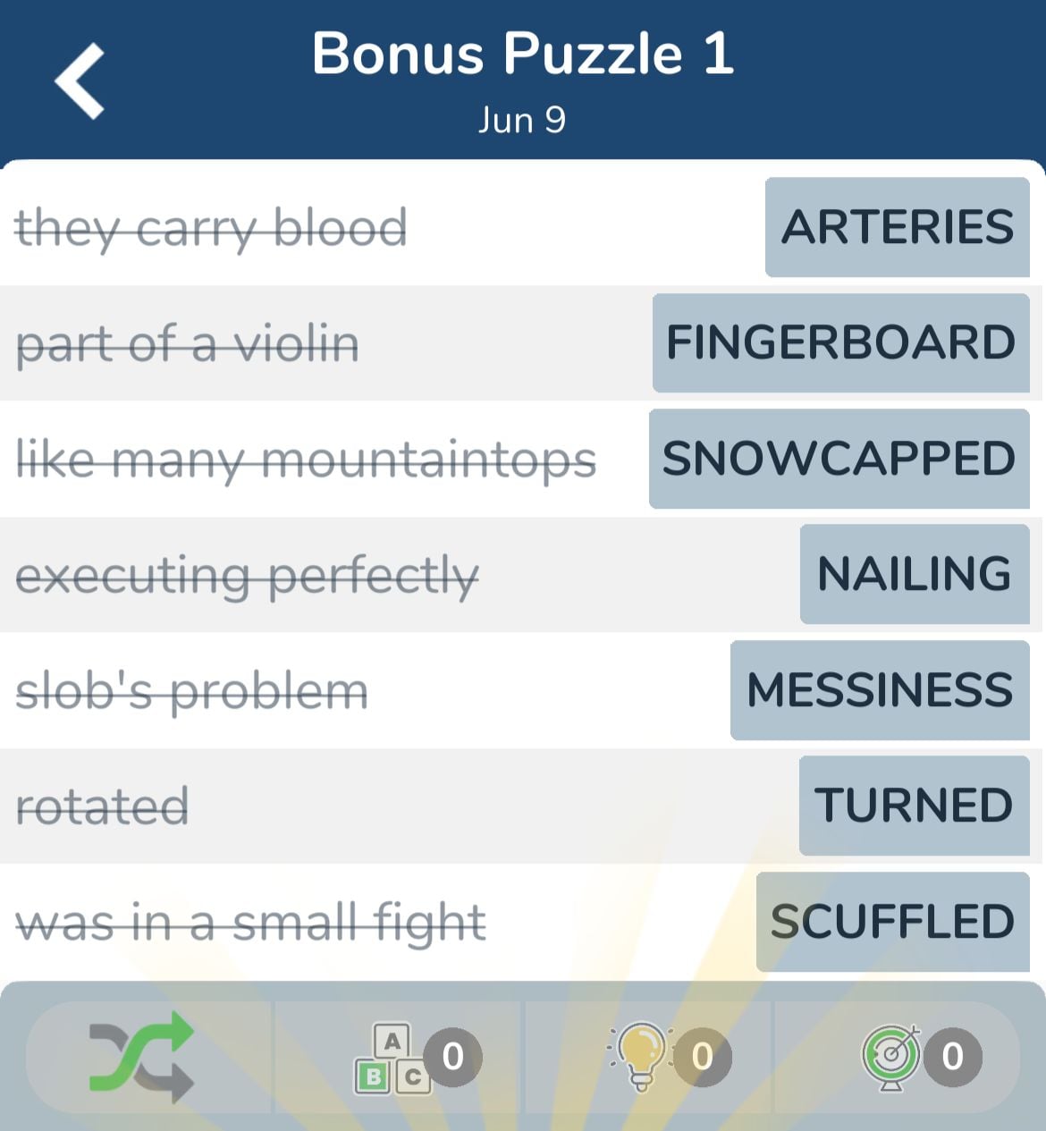 7 Little Words June 9 2024 Bonus 1