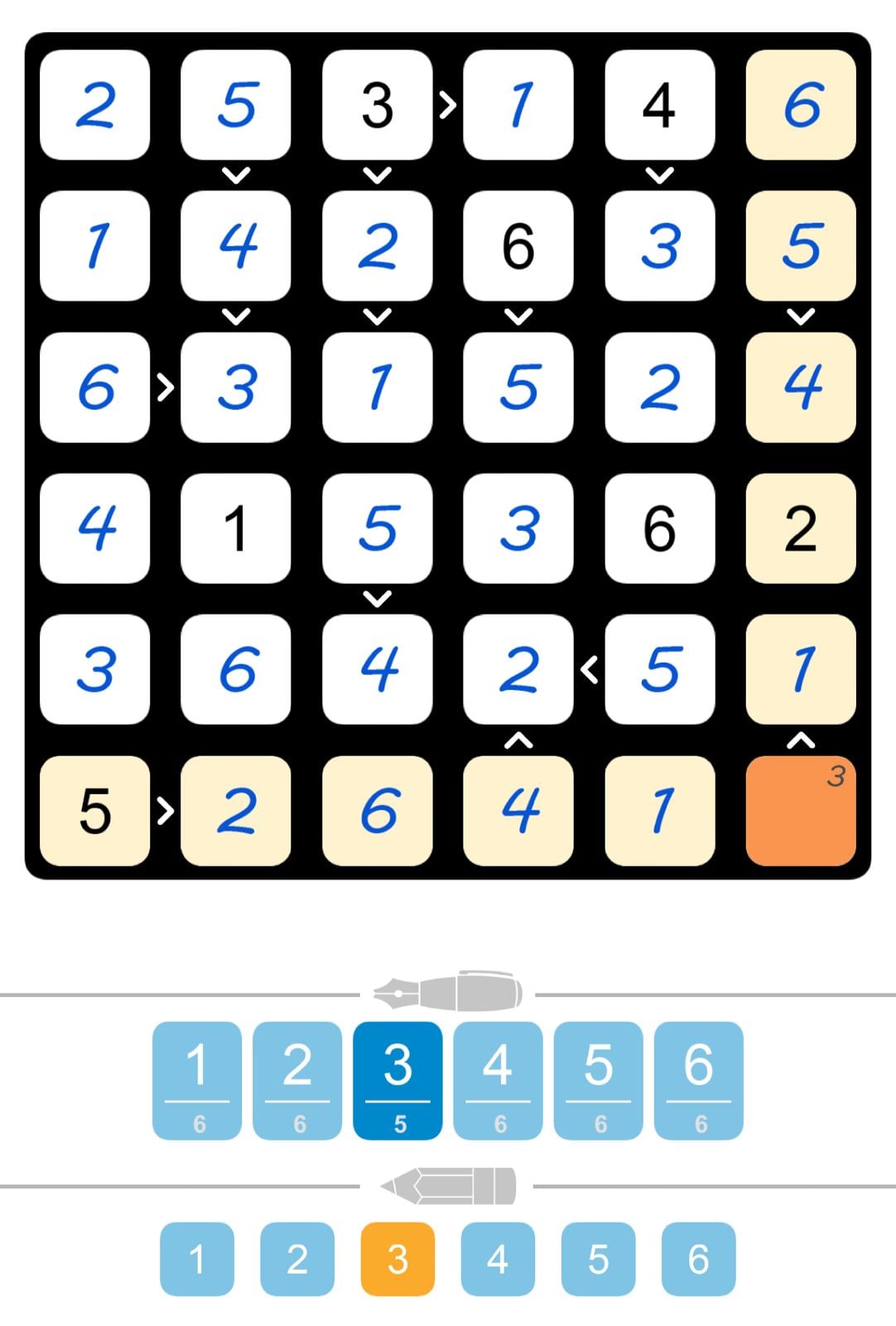 Puzzle Page Futoshiki June 22 2024