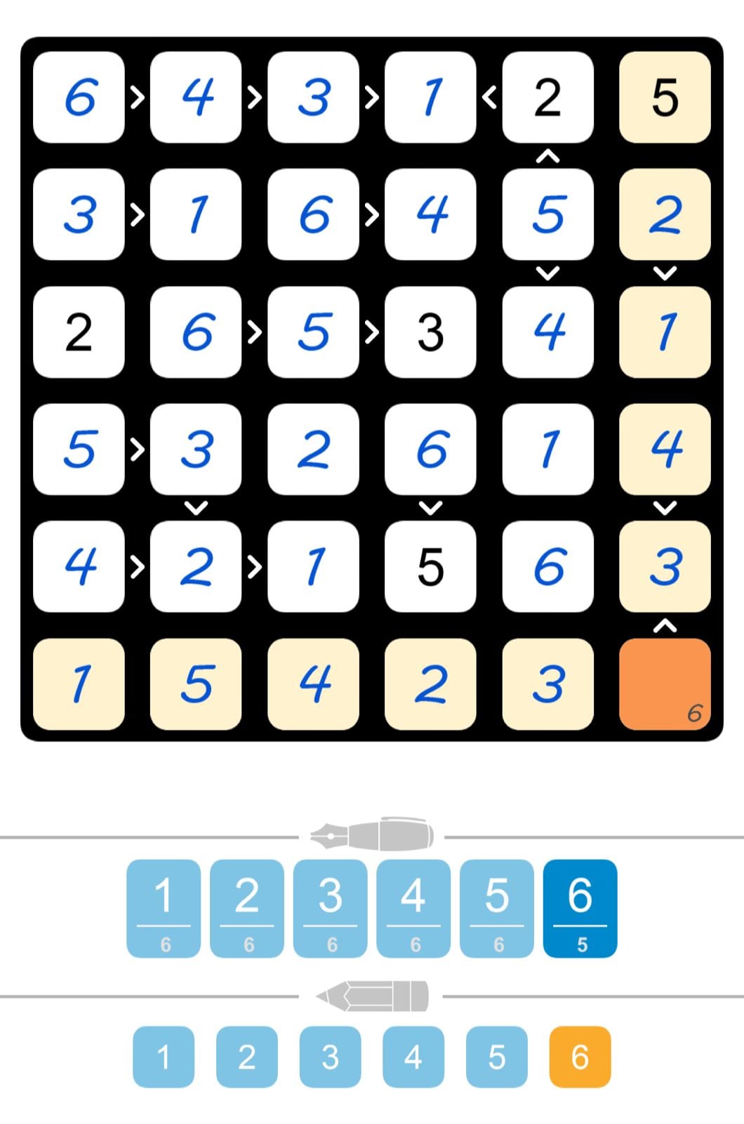 Puzzle Page Futoshiki June 28 2024