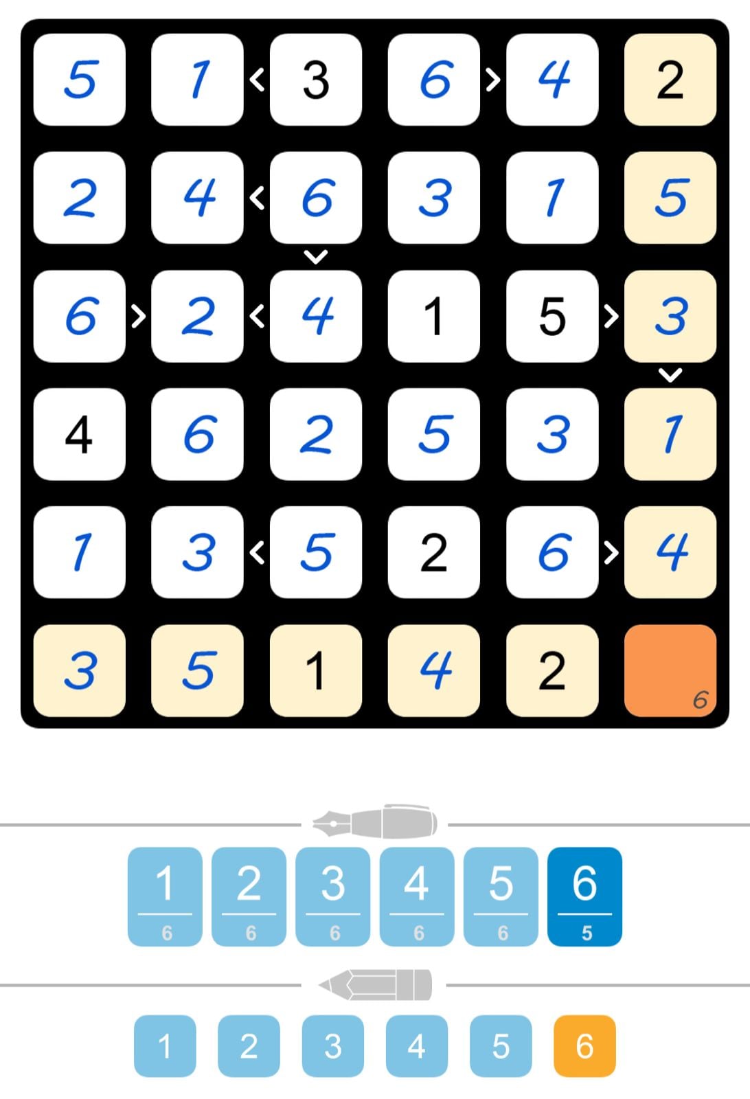 Puzzle Page Futoshiki June 7 2024