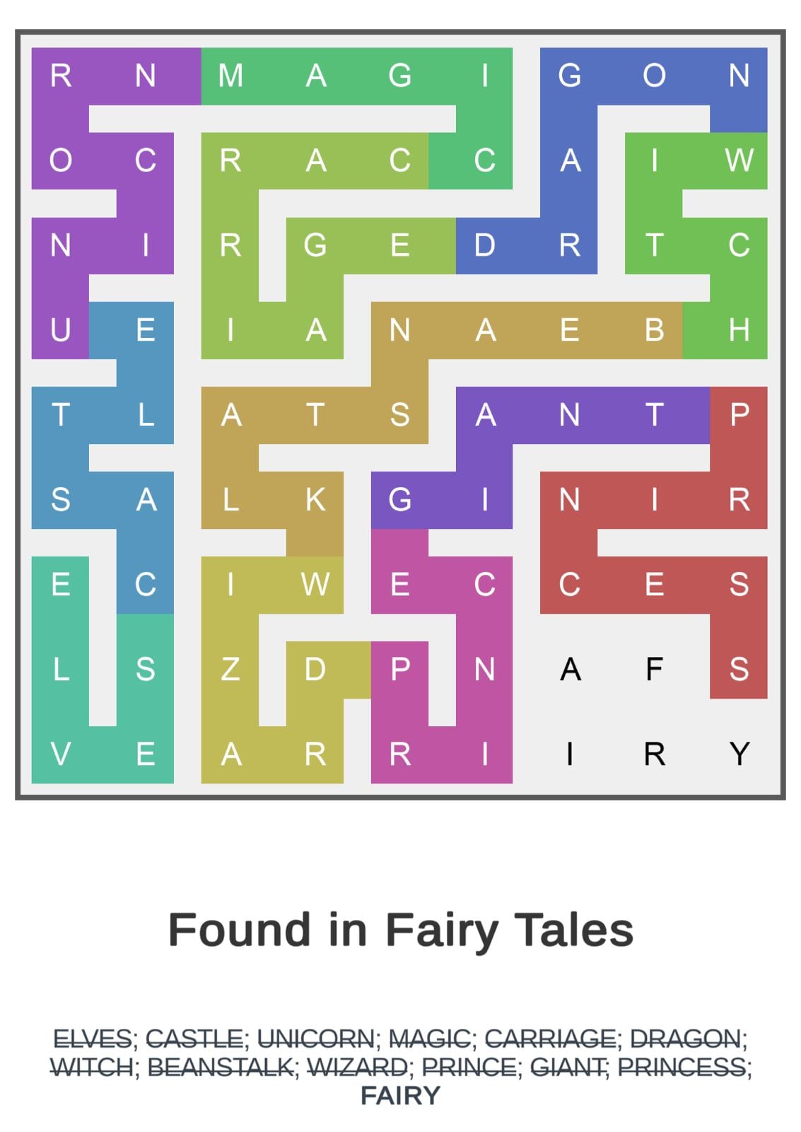 Puzzle Page Word Snake June 19 2024