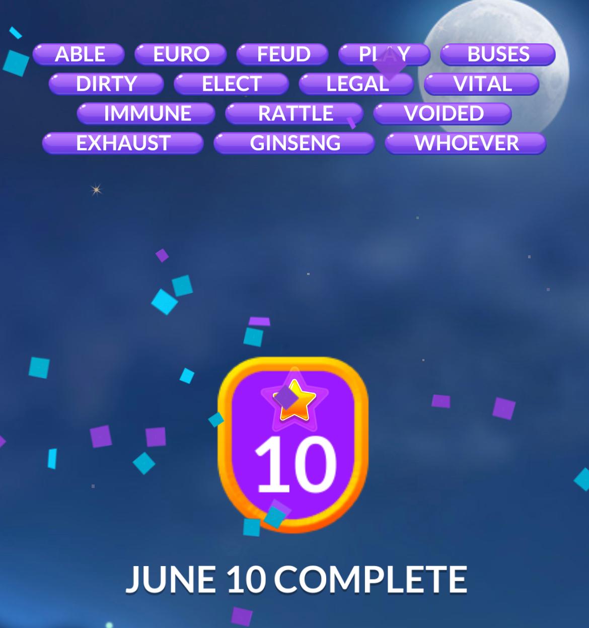 Word Stacks Daily Puzzle June 10 2024