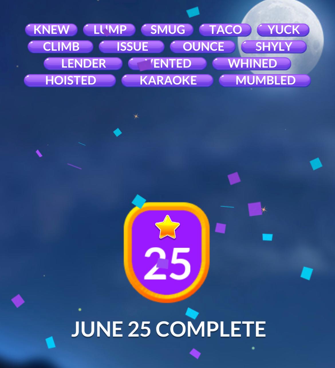 Word Stacks Daily Puzzle June 25 2024