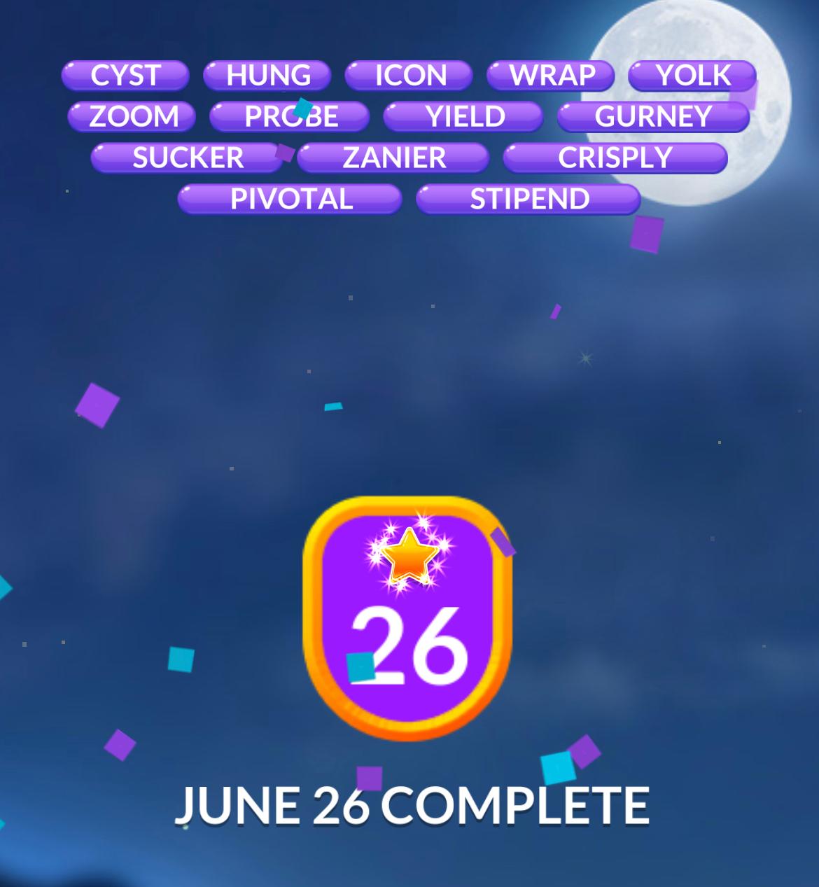 Word Stacks Daily Puzzle June 26 2024