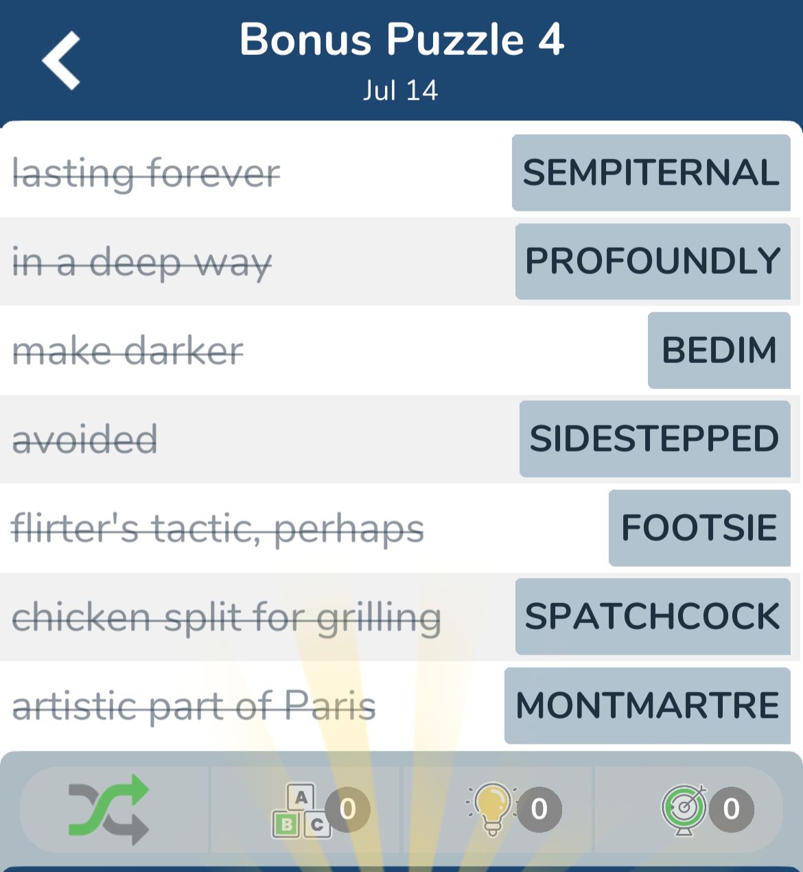 7 Little Words July 14 2024 Bonus 4
