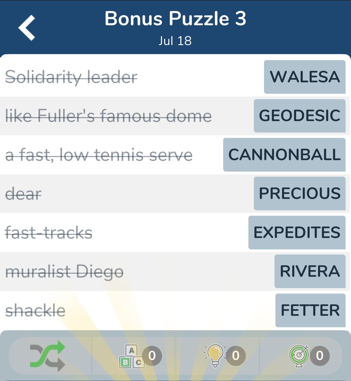 7 Little Words July 18 2024 Bonus 3