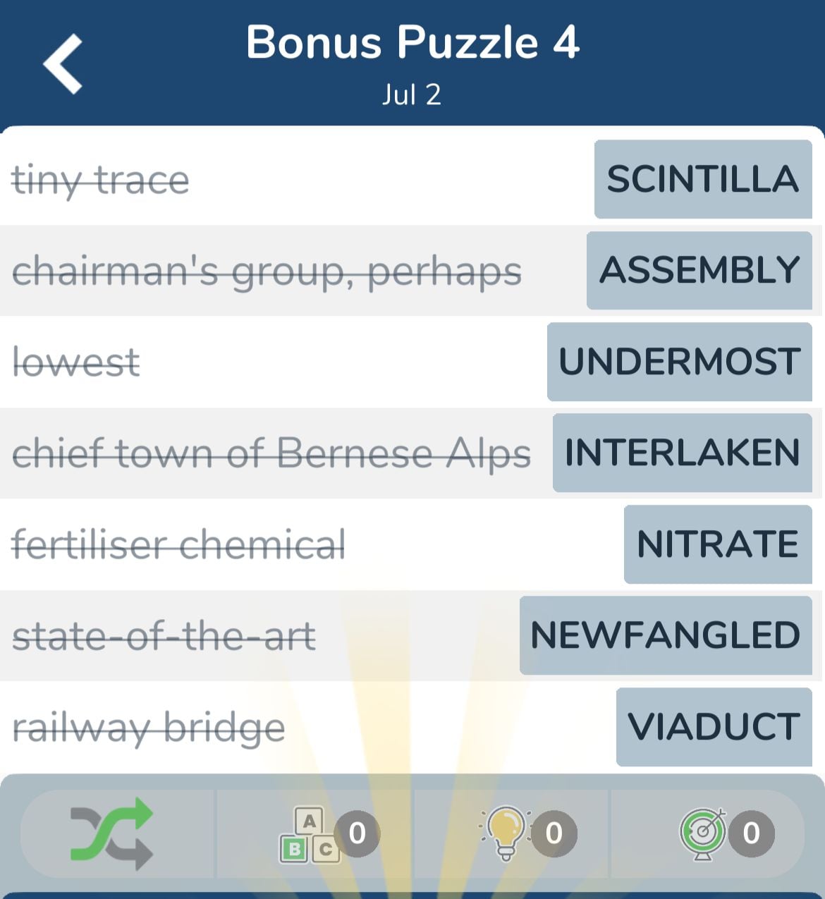 7 Little Words July 2 2024 Bonus 4