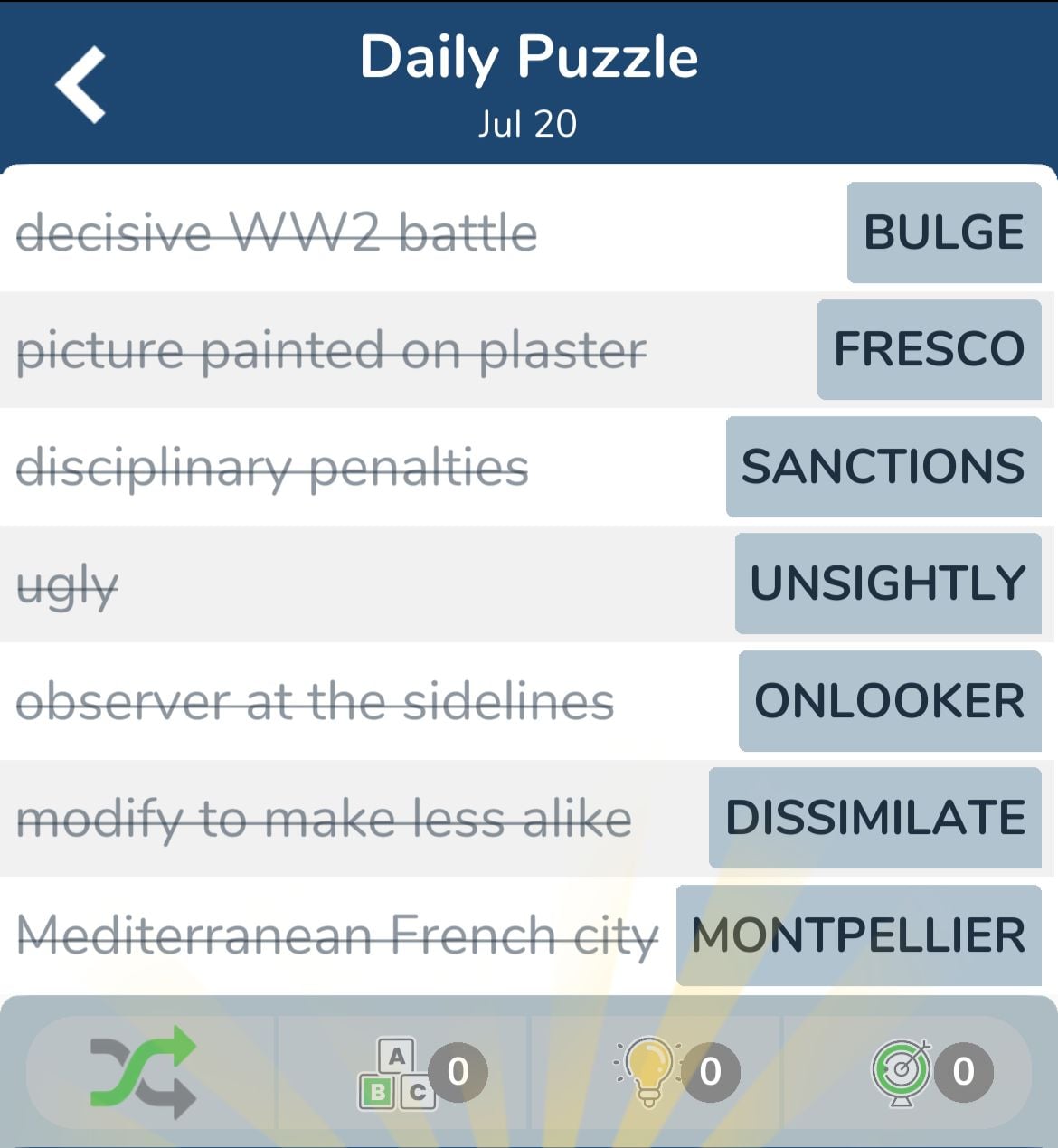 7 Little Words July 20 2024