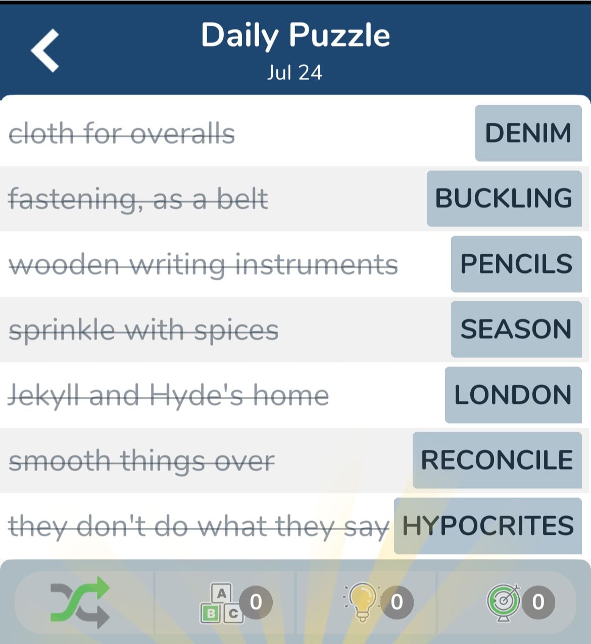 7 Little Words July 24 2024