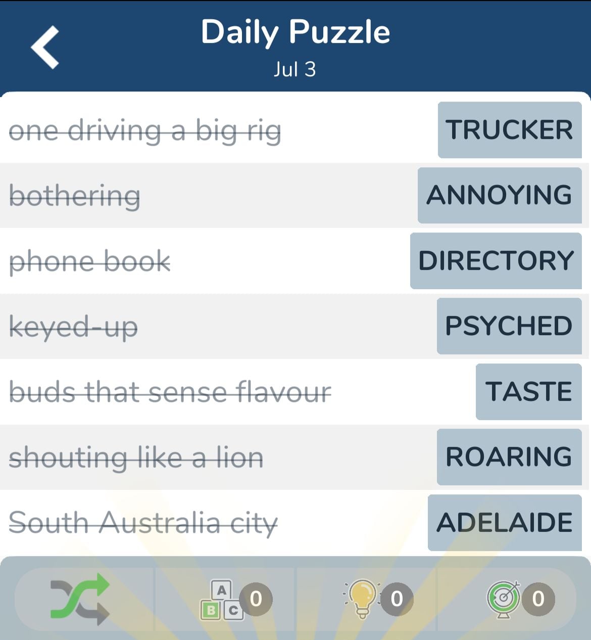 7 Little Words July 3 2024 7 Little Words July 3 2024