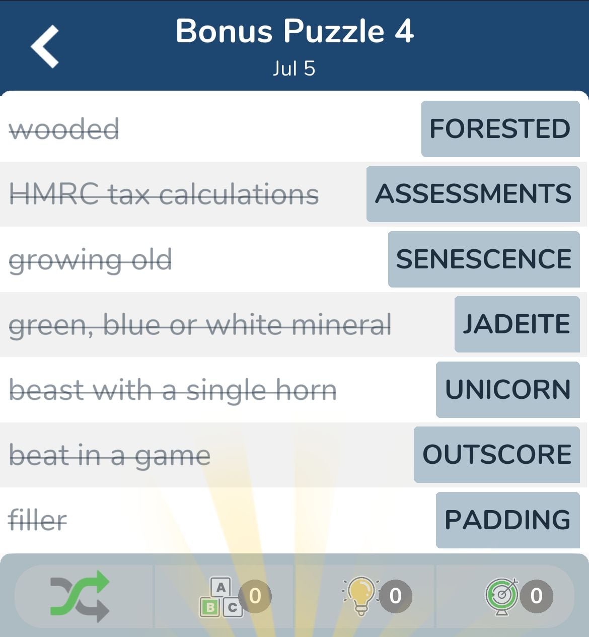 7 Little Words July 5 2024 Bonus 4