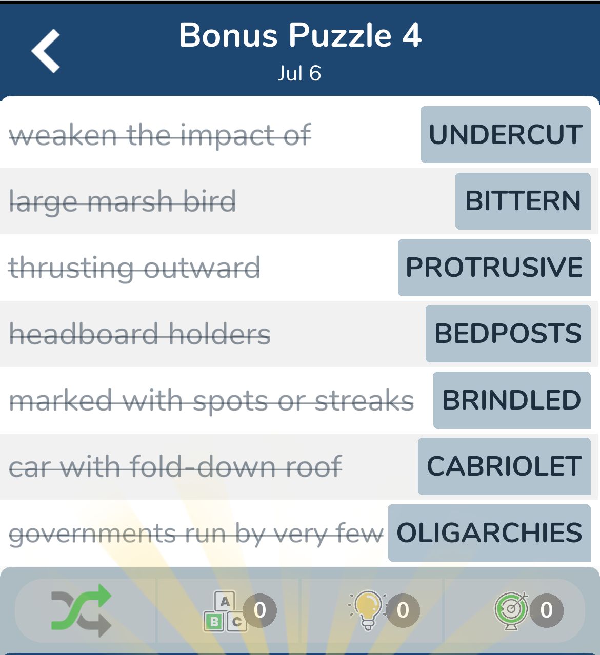 7 Little Words July 6 2024 Bonus 4