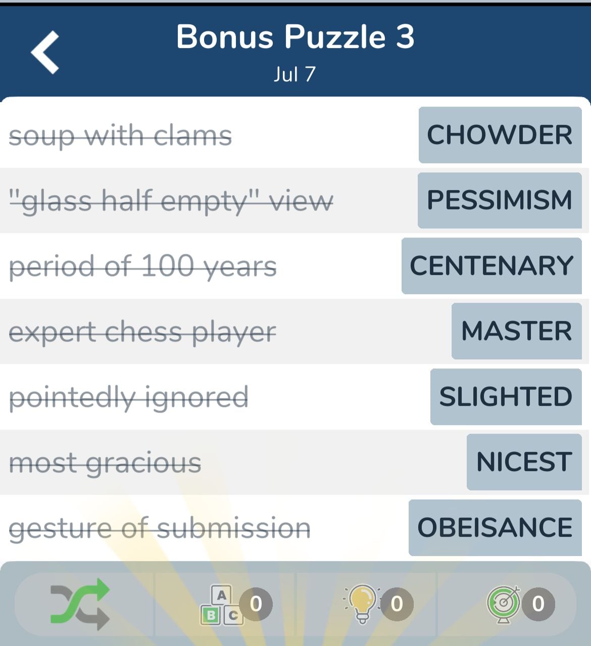 7 Little Words July 7 2024 Bonus 3