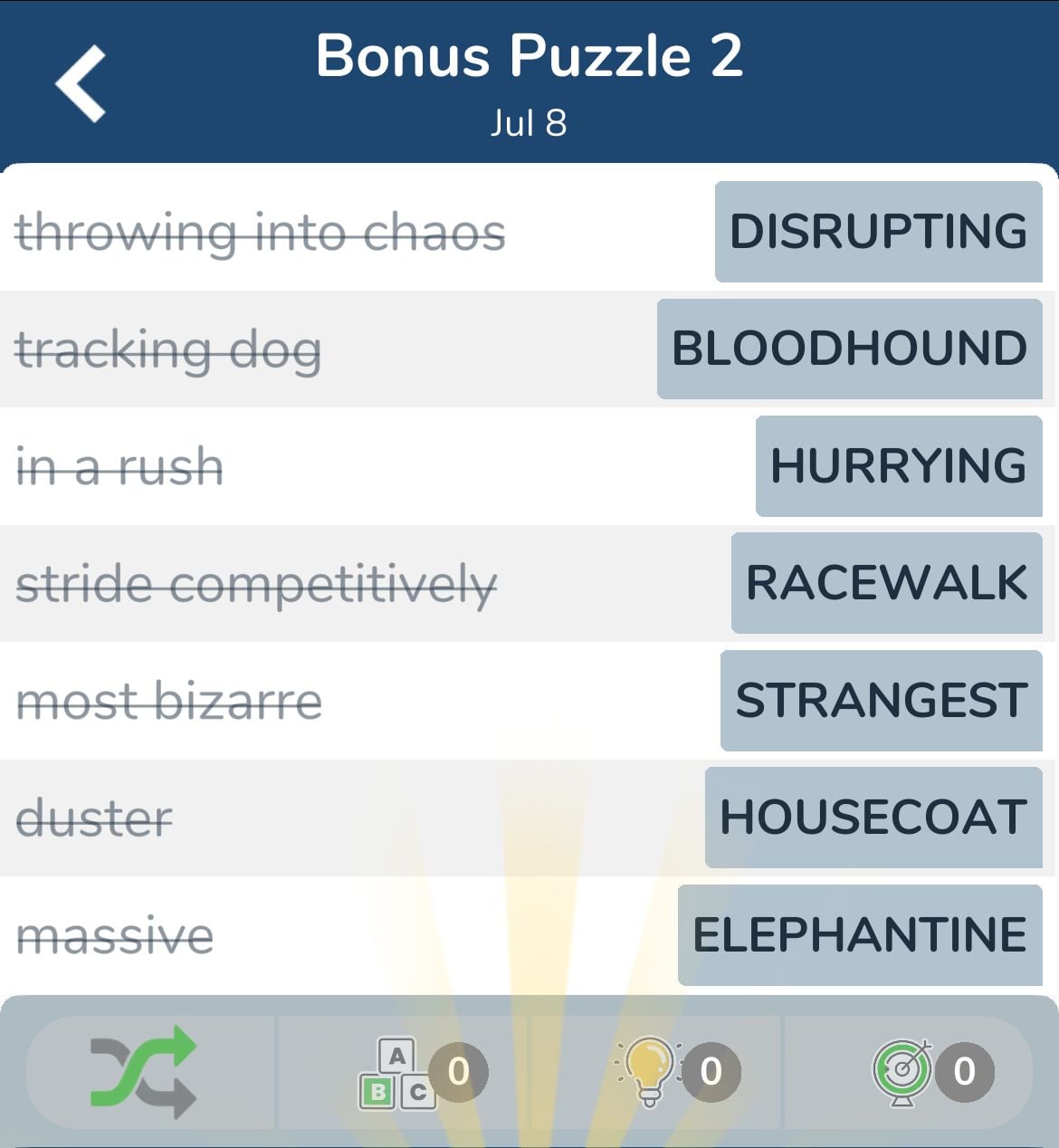 7 Little Words July 8 2024 Bonus 2