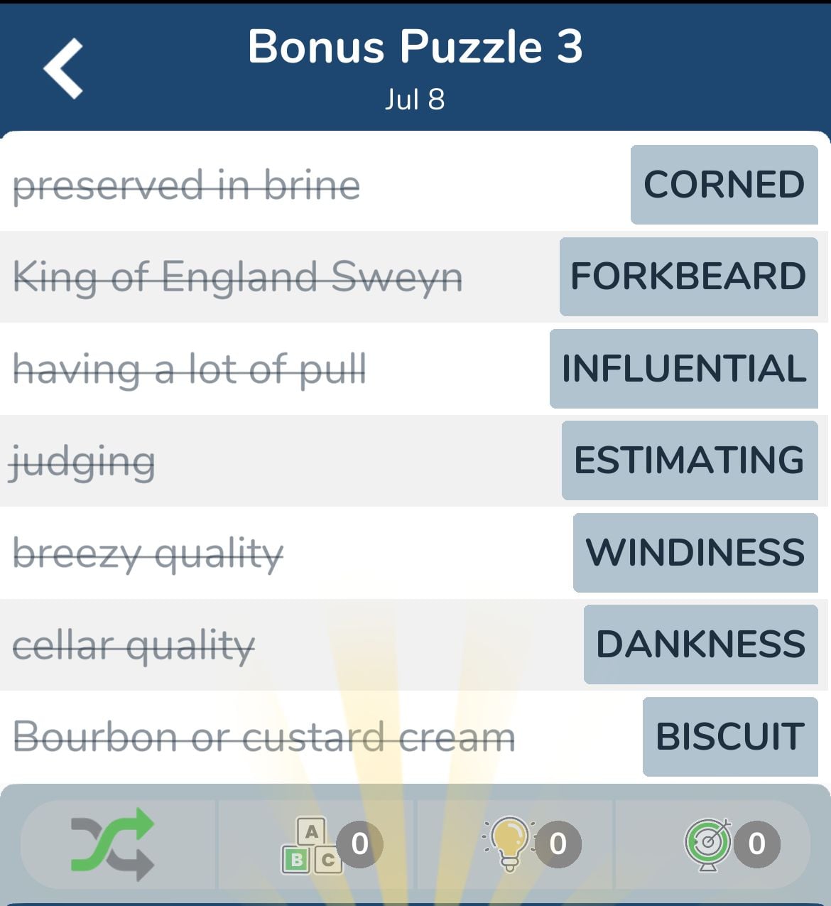 7 Little Words July 8 2024 Bonus 3