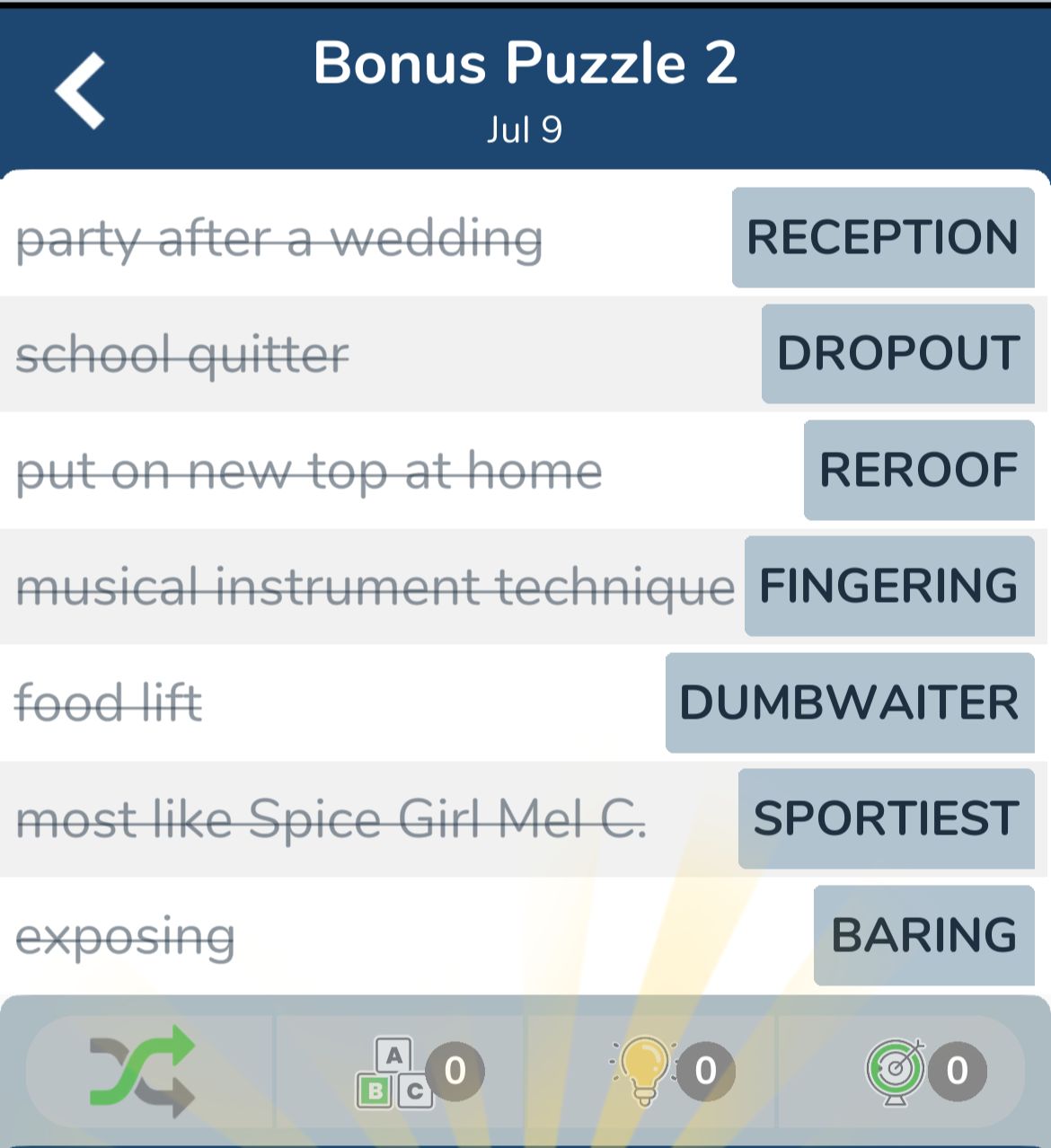7 Little Words July 9 2024 Bonus 2