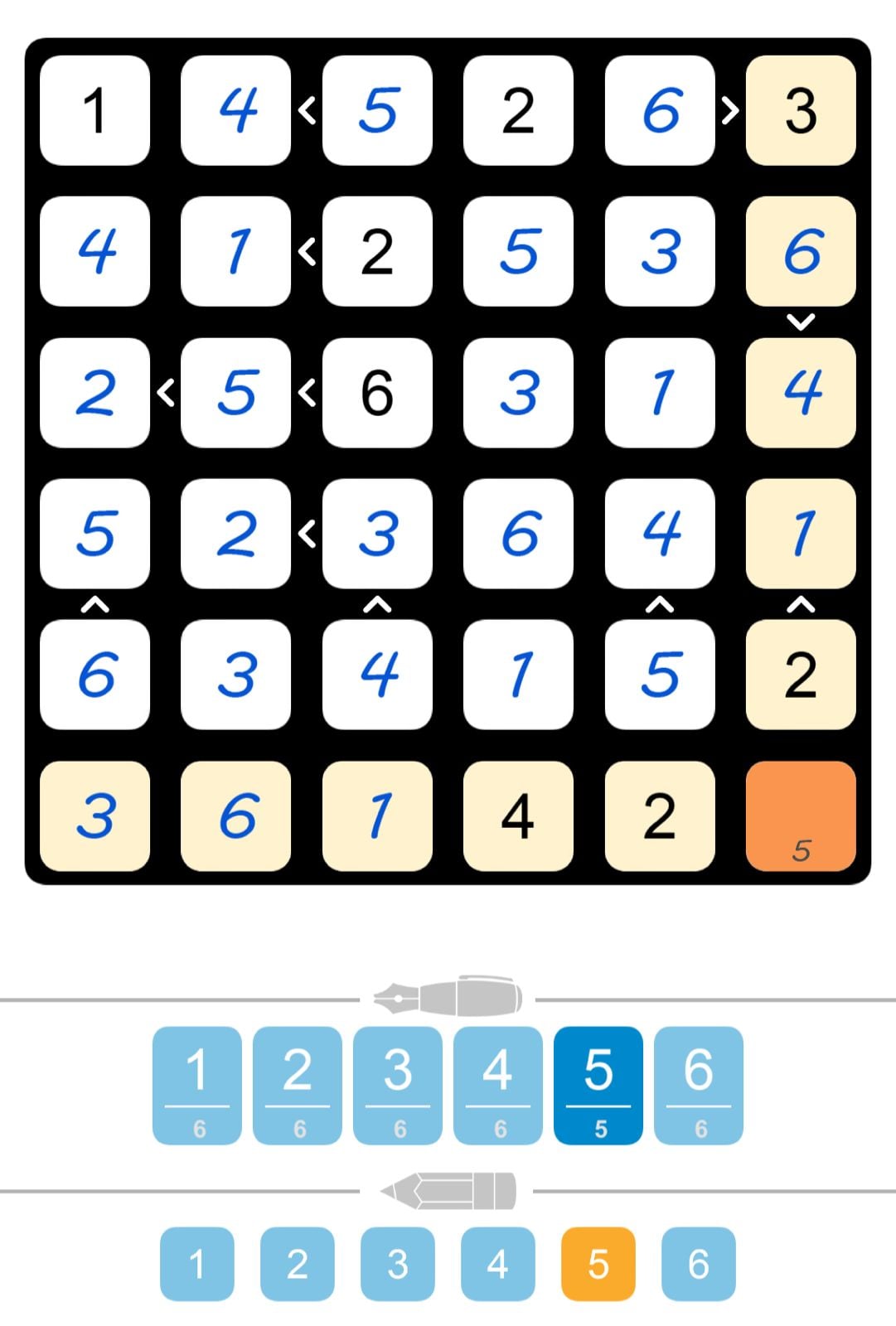 Puzzle Page Futoshiki July 13 2024