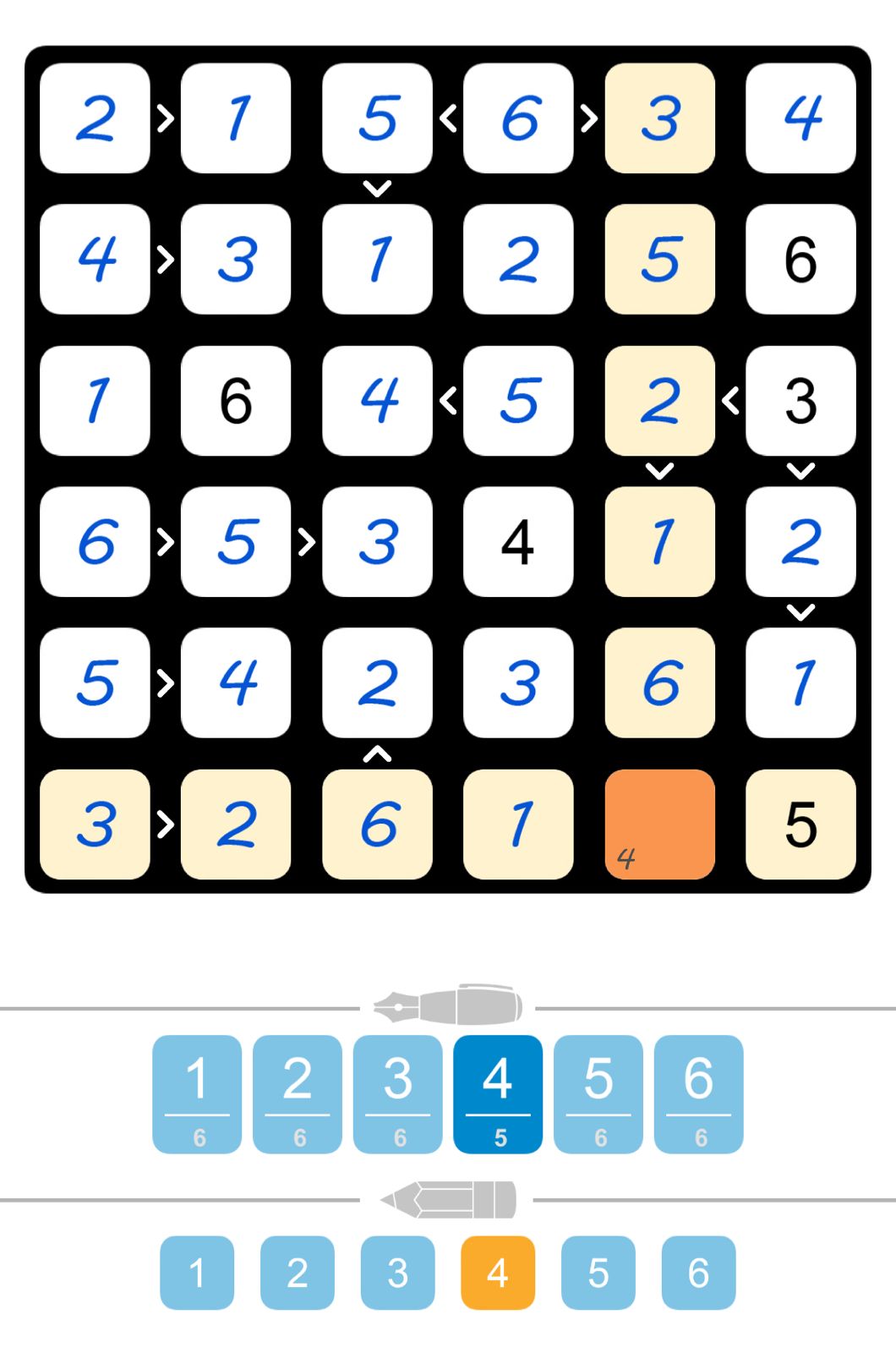 Puzzle Page Futoshiki July 26 2024
