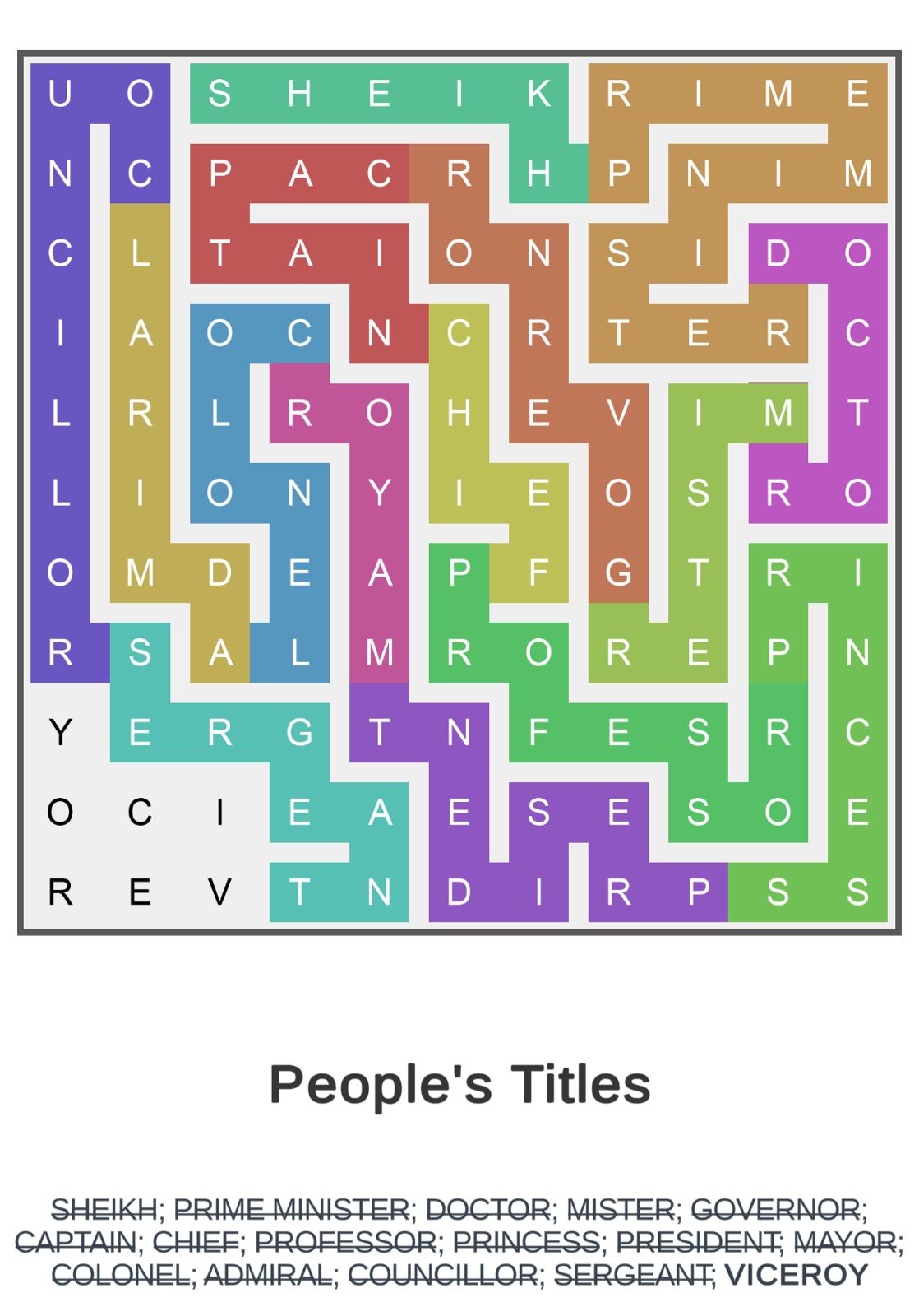 Puzzle Page Word Snake July 27 2024