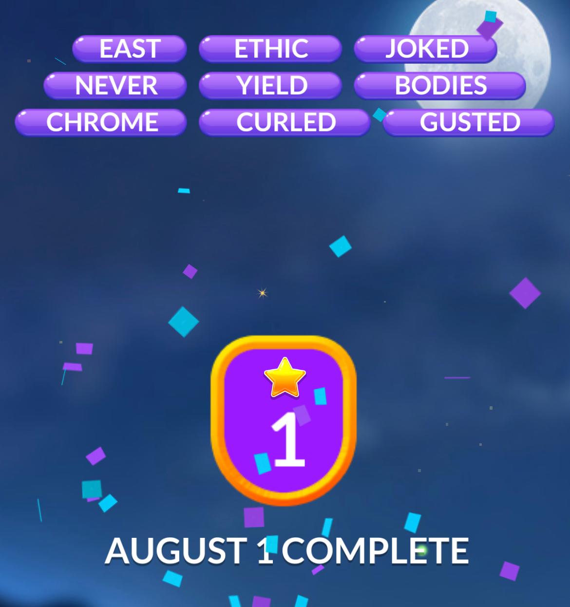 Word Stacks Daily Puzzle August 1 2024