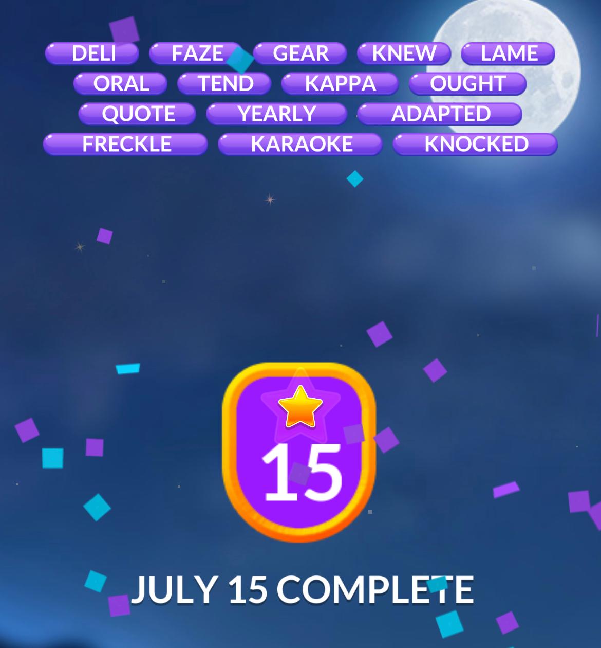 Word Stacks Daily Puzzle July 15 2024
