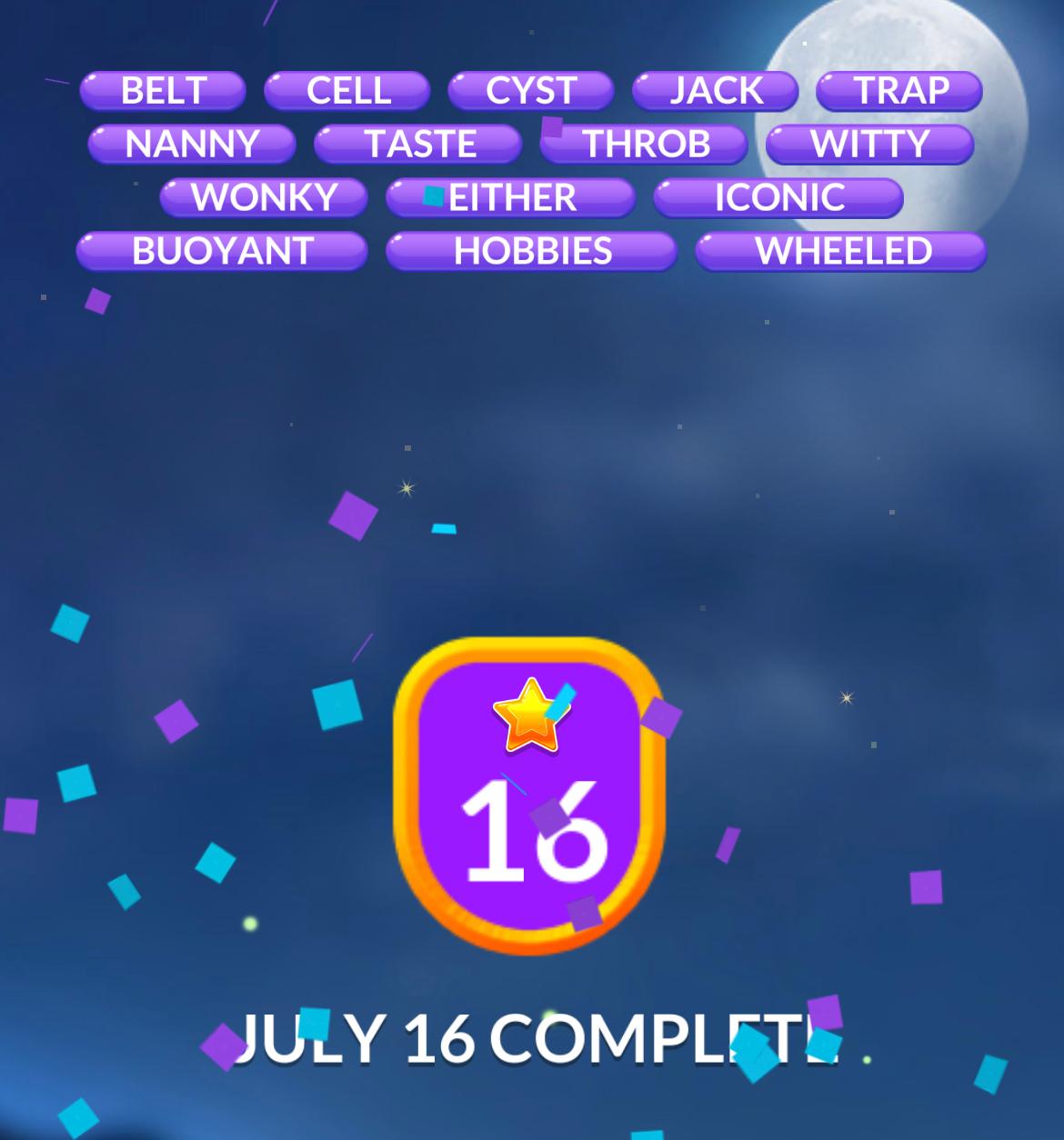 Word Stacks Daily Puzzle July 16 2024