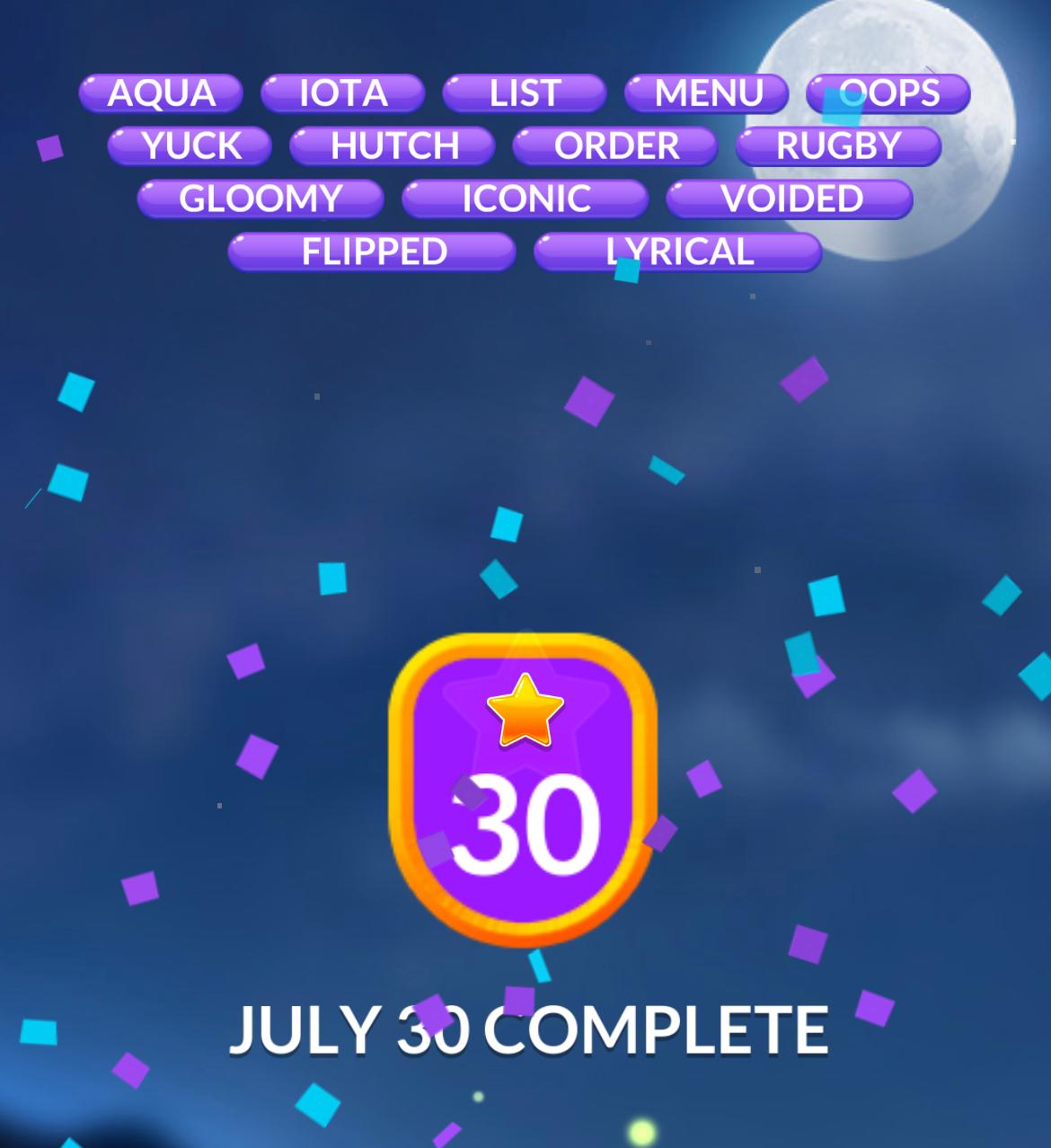 Word Stacks Daily Puzzle July 30 2024