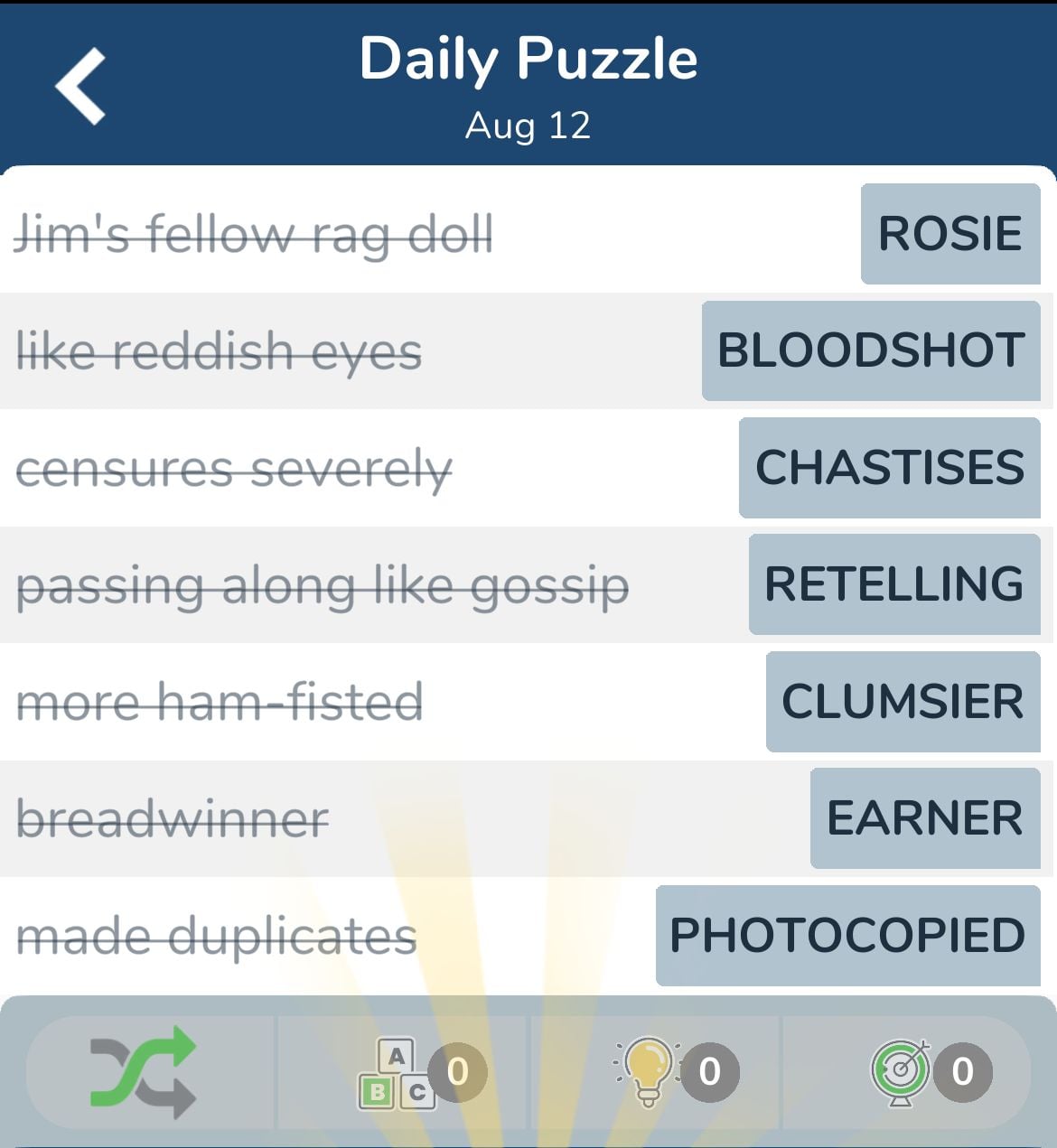 7 Little Words August 12 2024