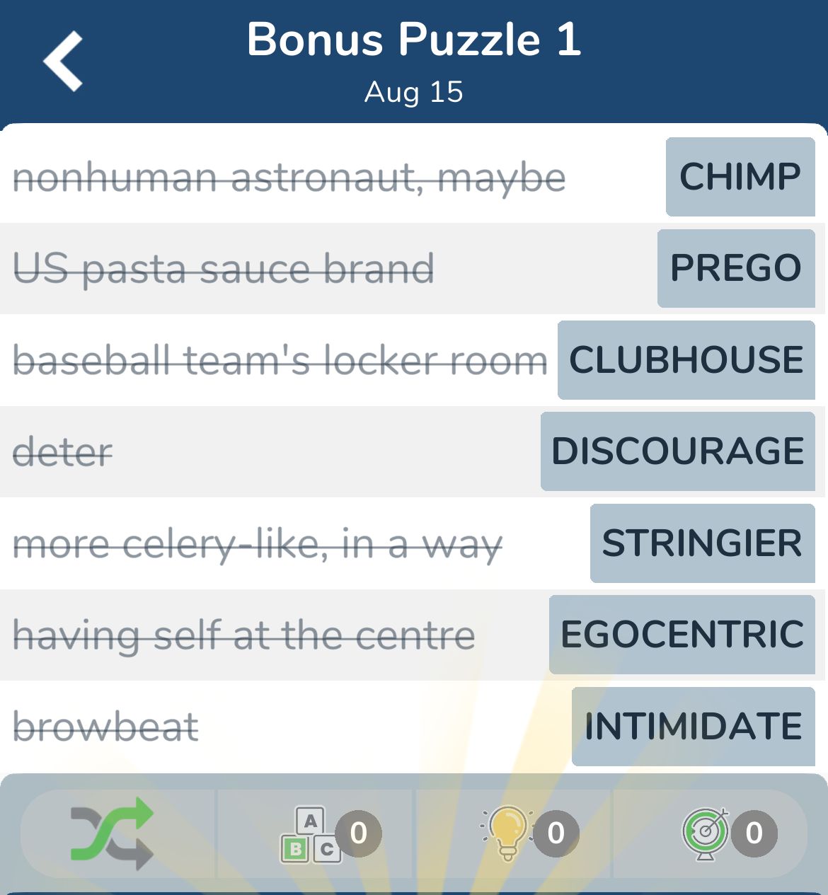 7 Little Words August 15 2024 Bonus 1