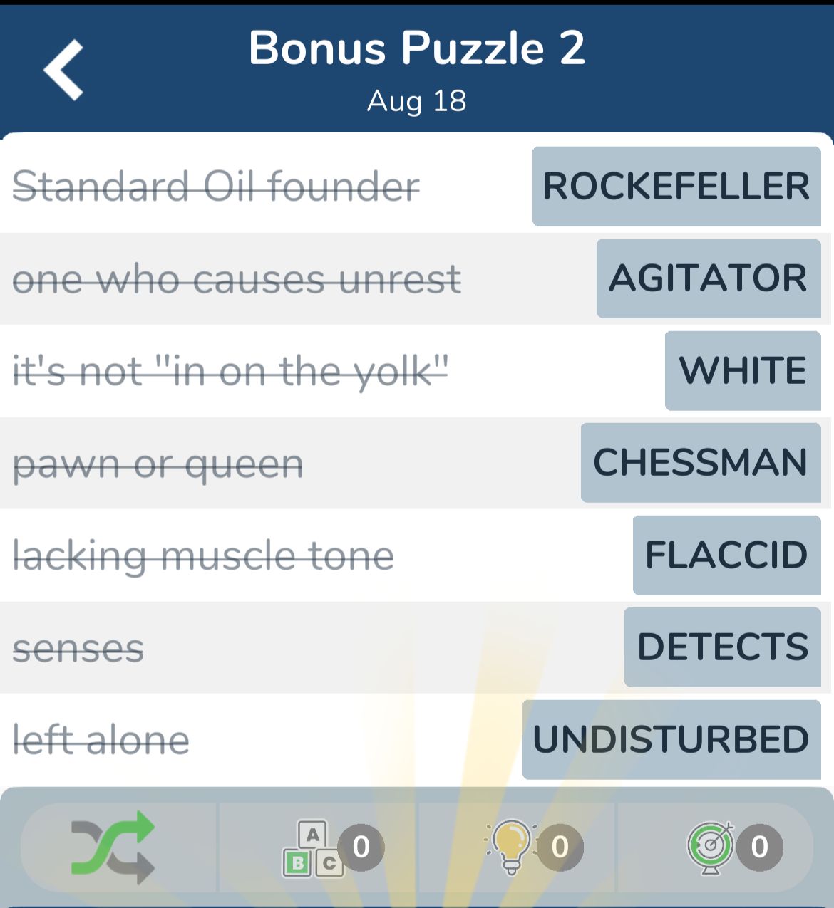 7 Little Words August 18 2024 Bonus 2
