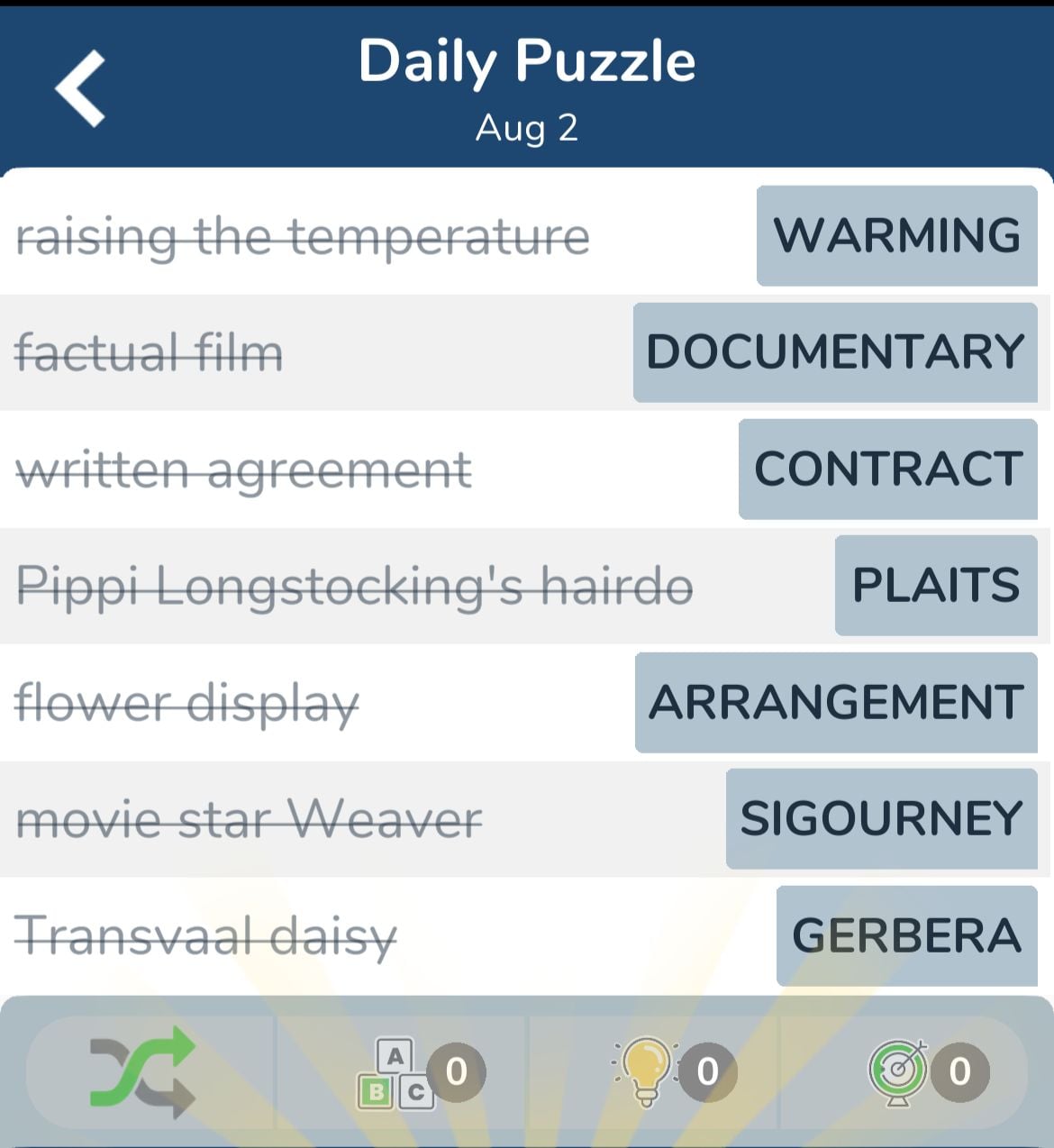 7 Little Words August 2 2024