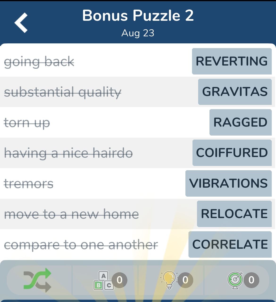 7 Little Words August 23 2024 Bonus 2