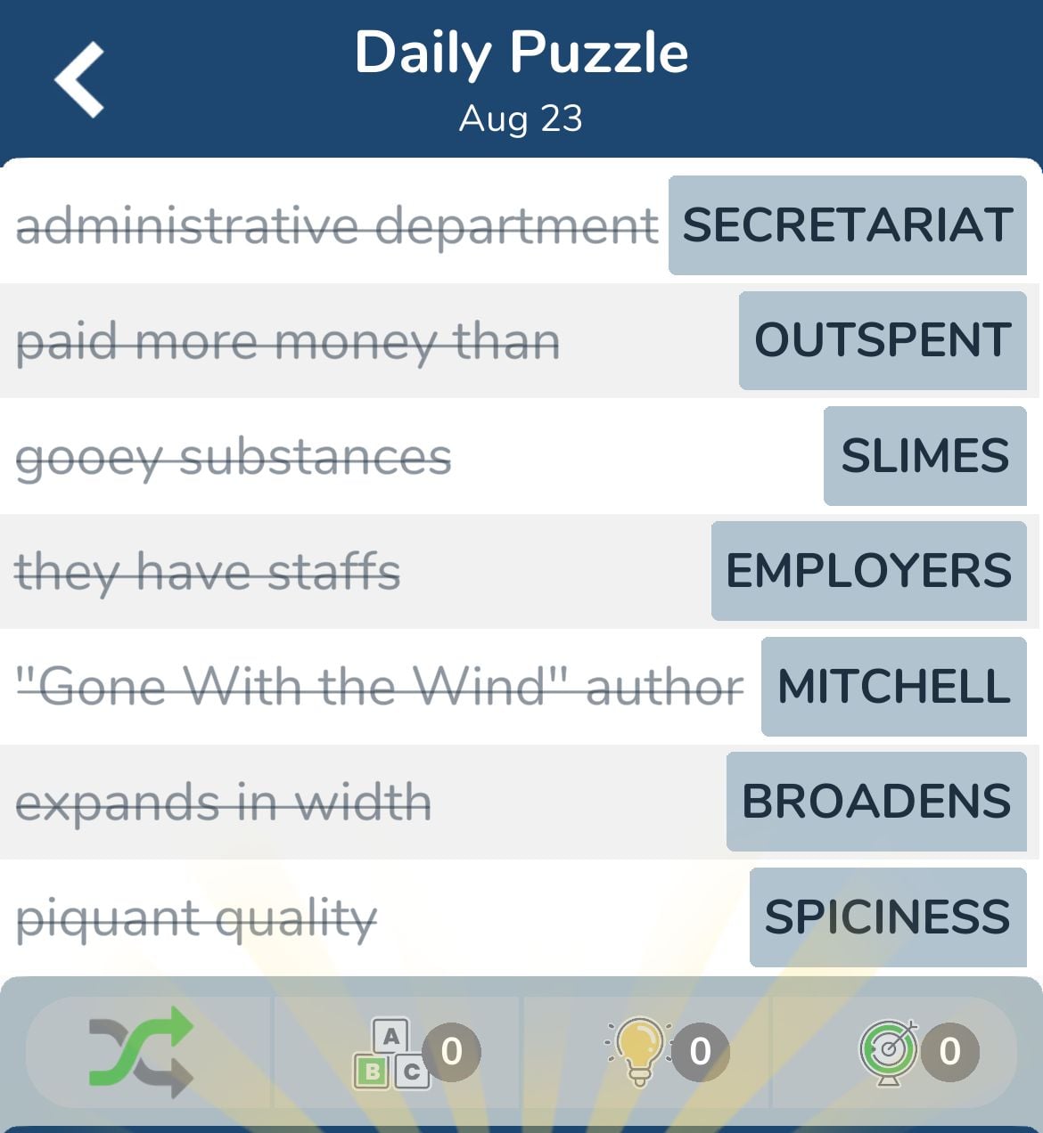 7 Little Words August 23 2024