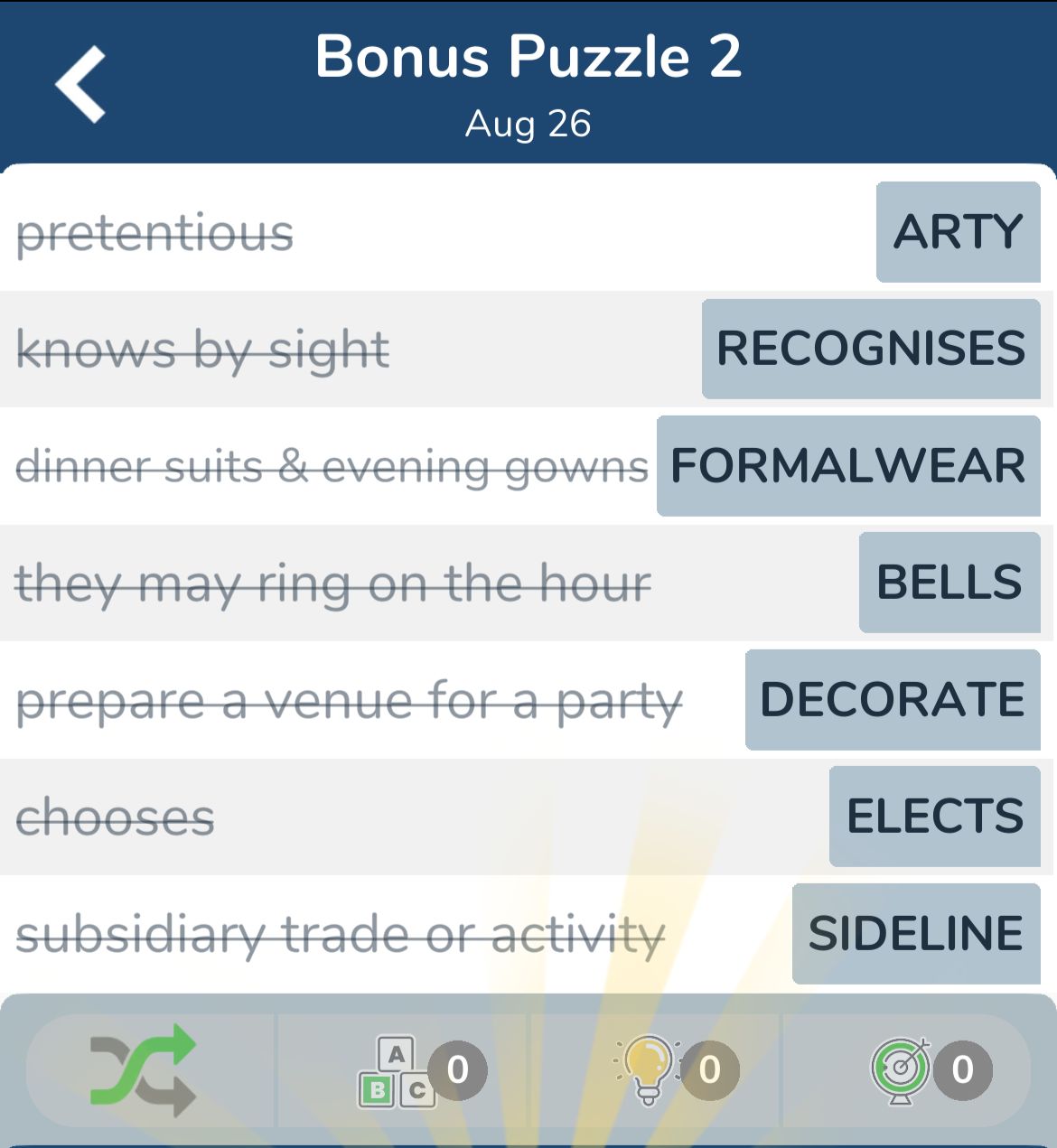 7 Little Words August 26 2024 Bonus 2