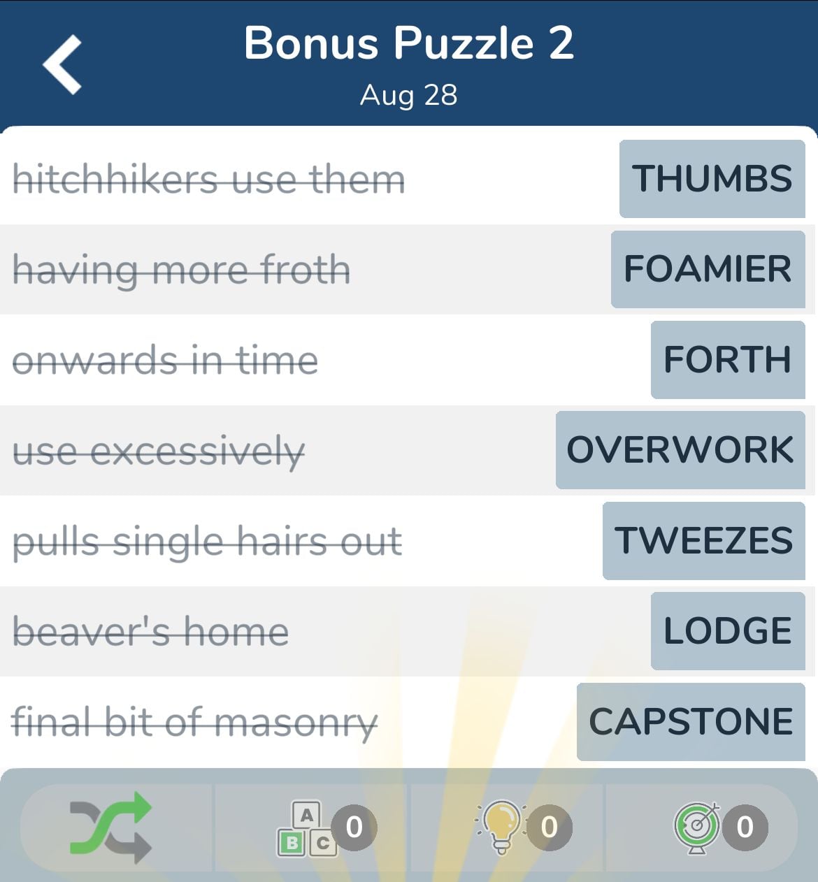 7 Little Words August 28 2024 Bonus 2