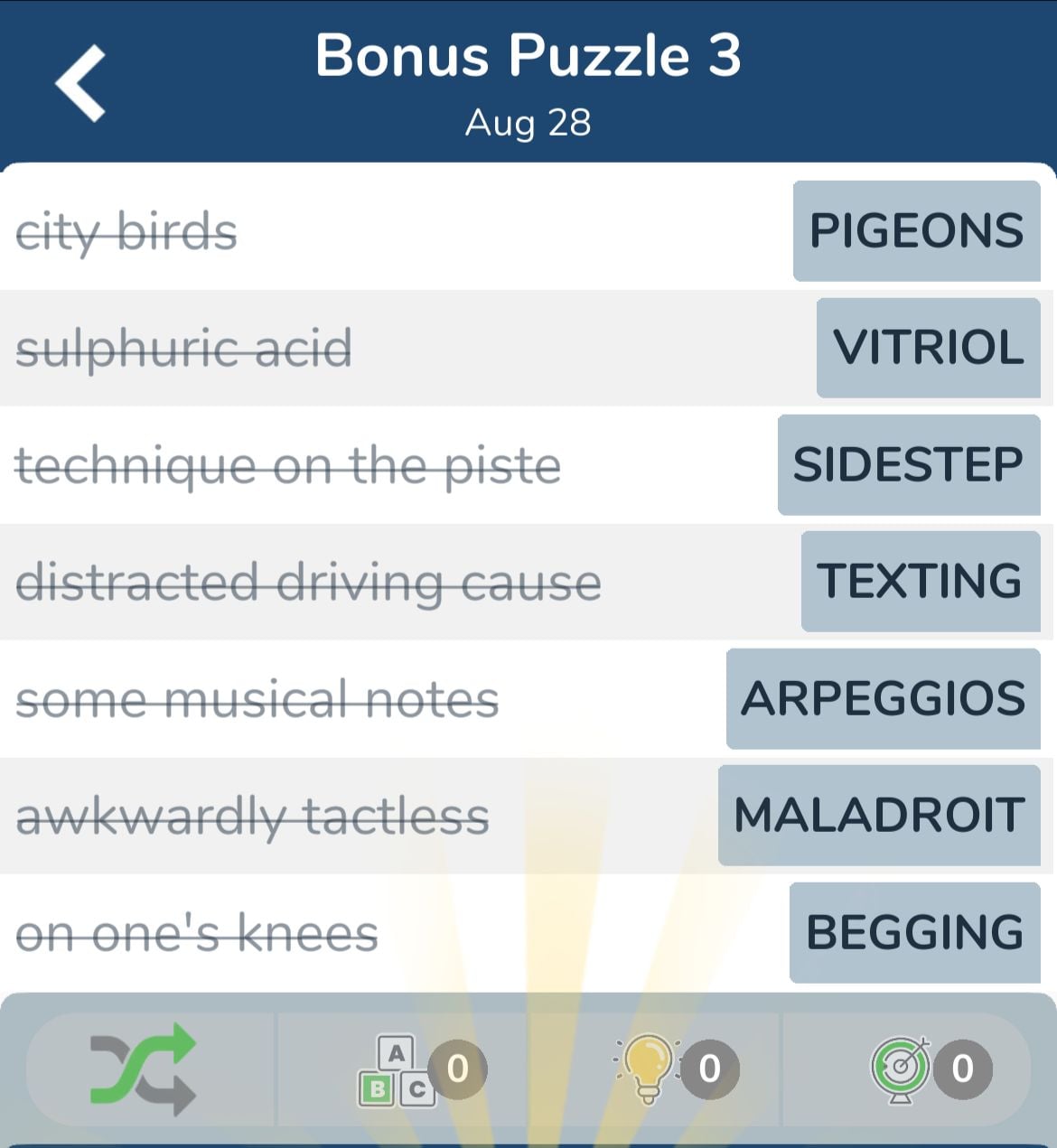 7 Little Words August 28 2024 Bonus 3