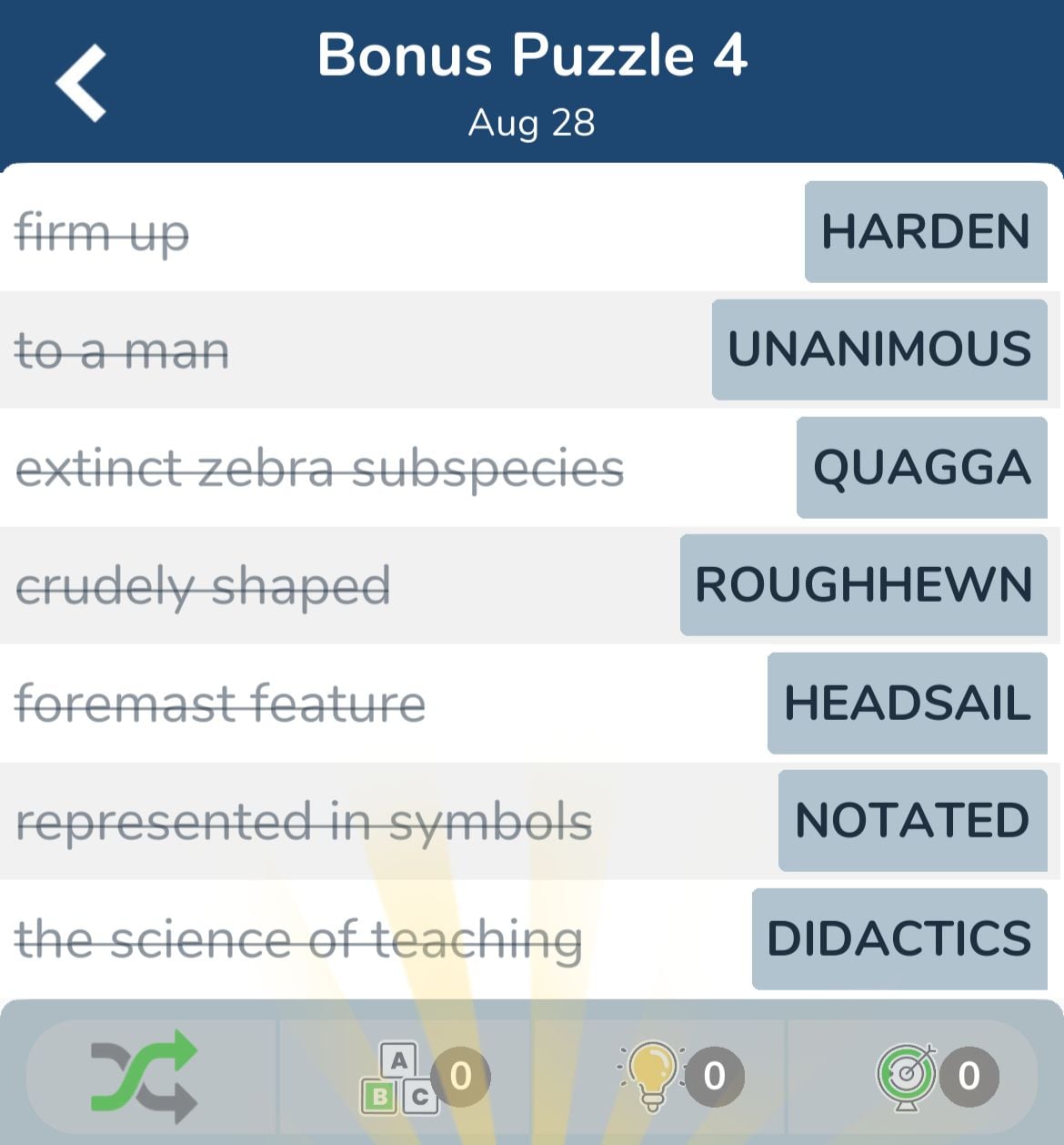 7 Little Words August 28 2024 Bonus 4