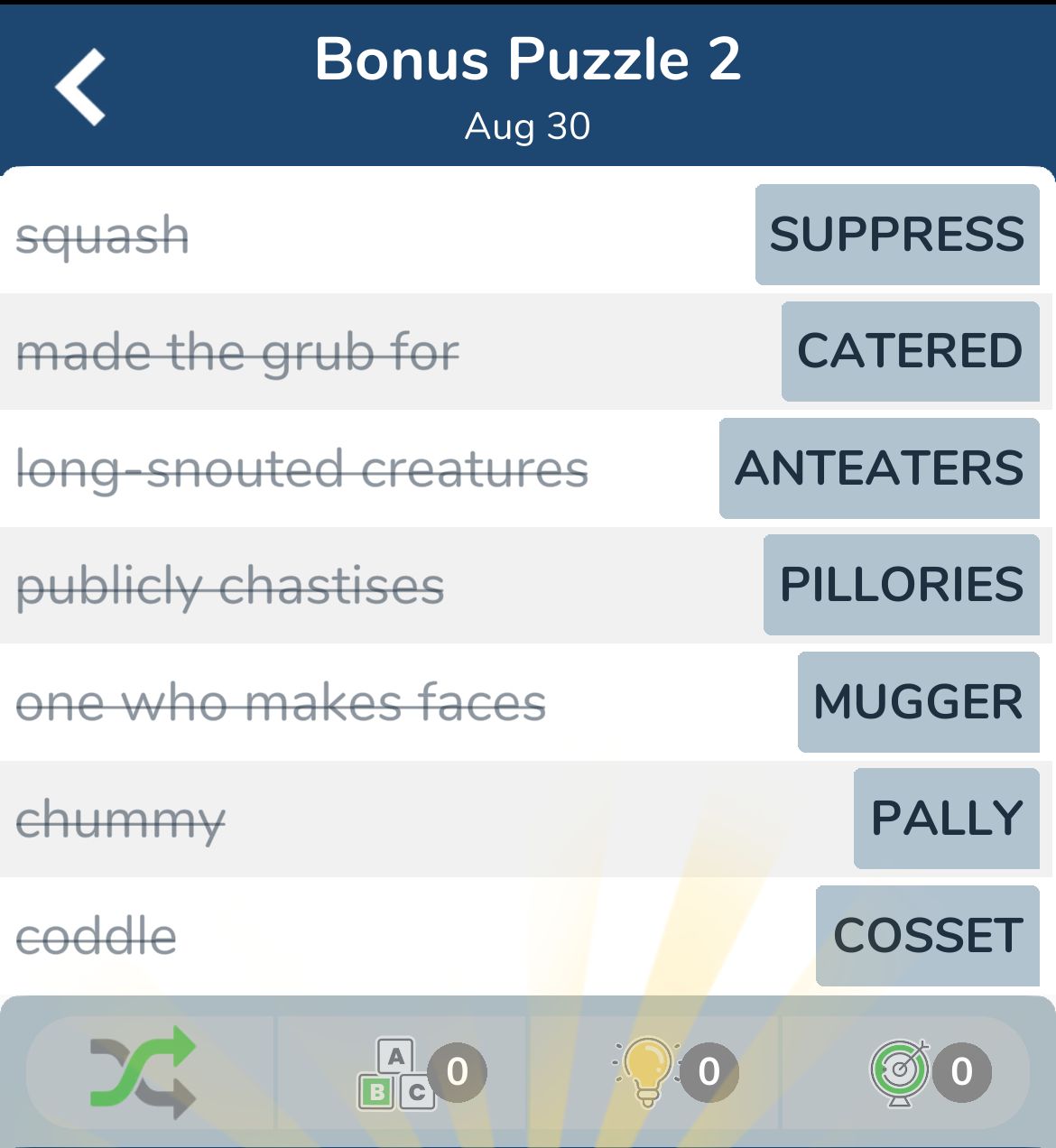 7 Little Words August 30 2024 Bonus 2
