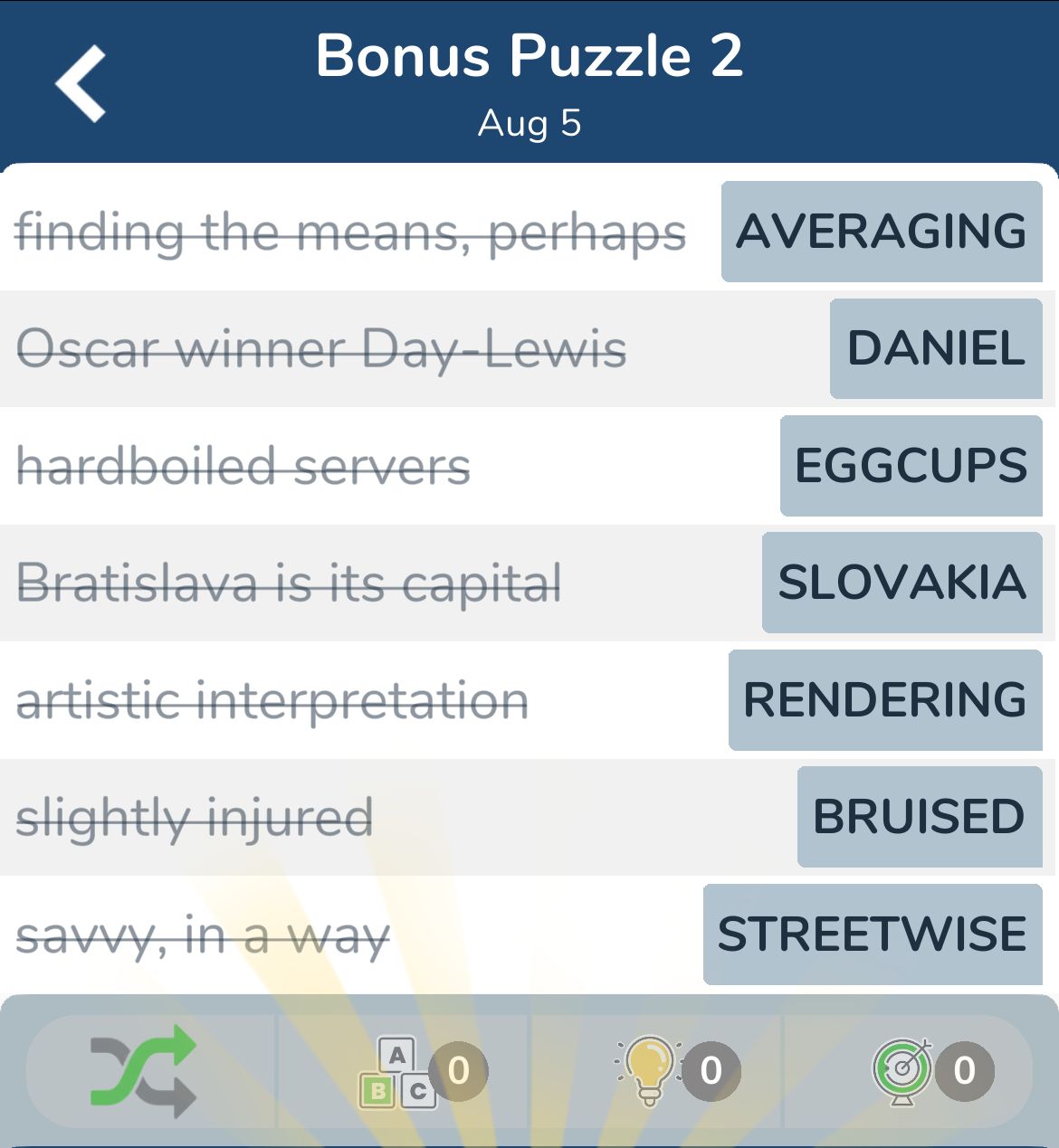 7 Little Words August 5 2024 Bonus 2
