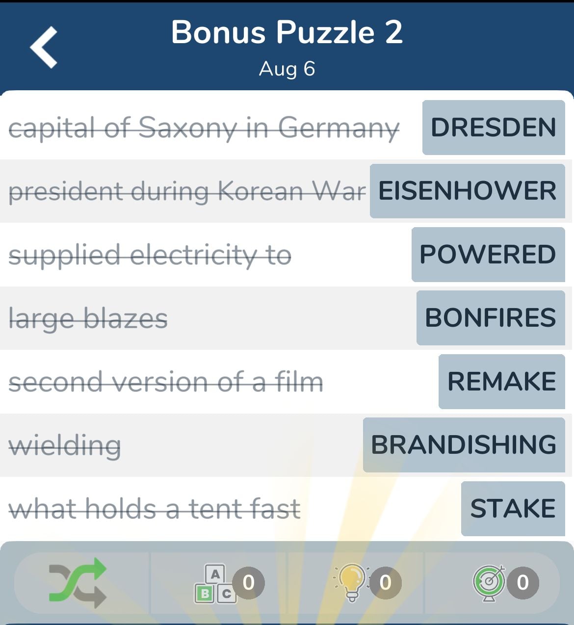 7 Little Words August 6 2024 Bonus 2