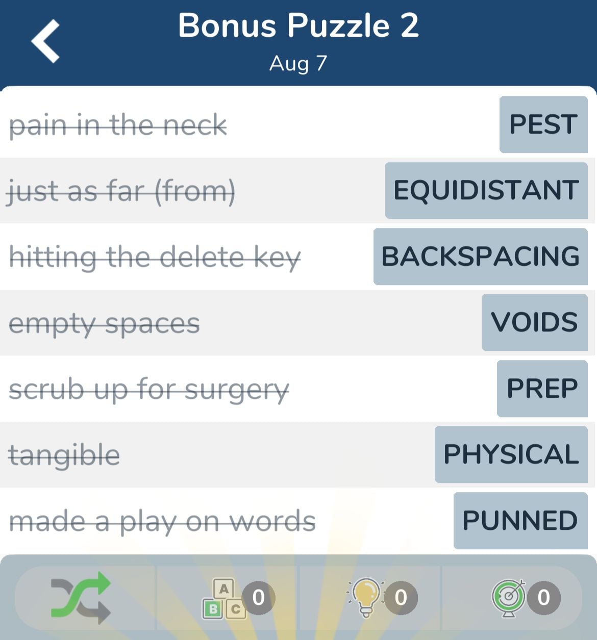 7 Little Words August 7 2024 Bonus 2